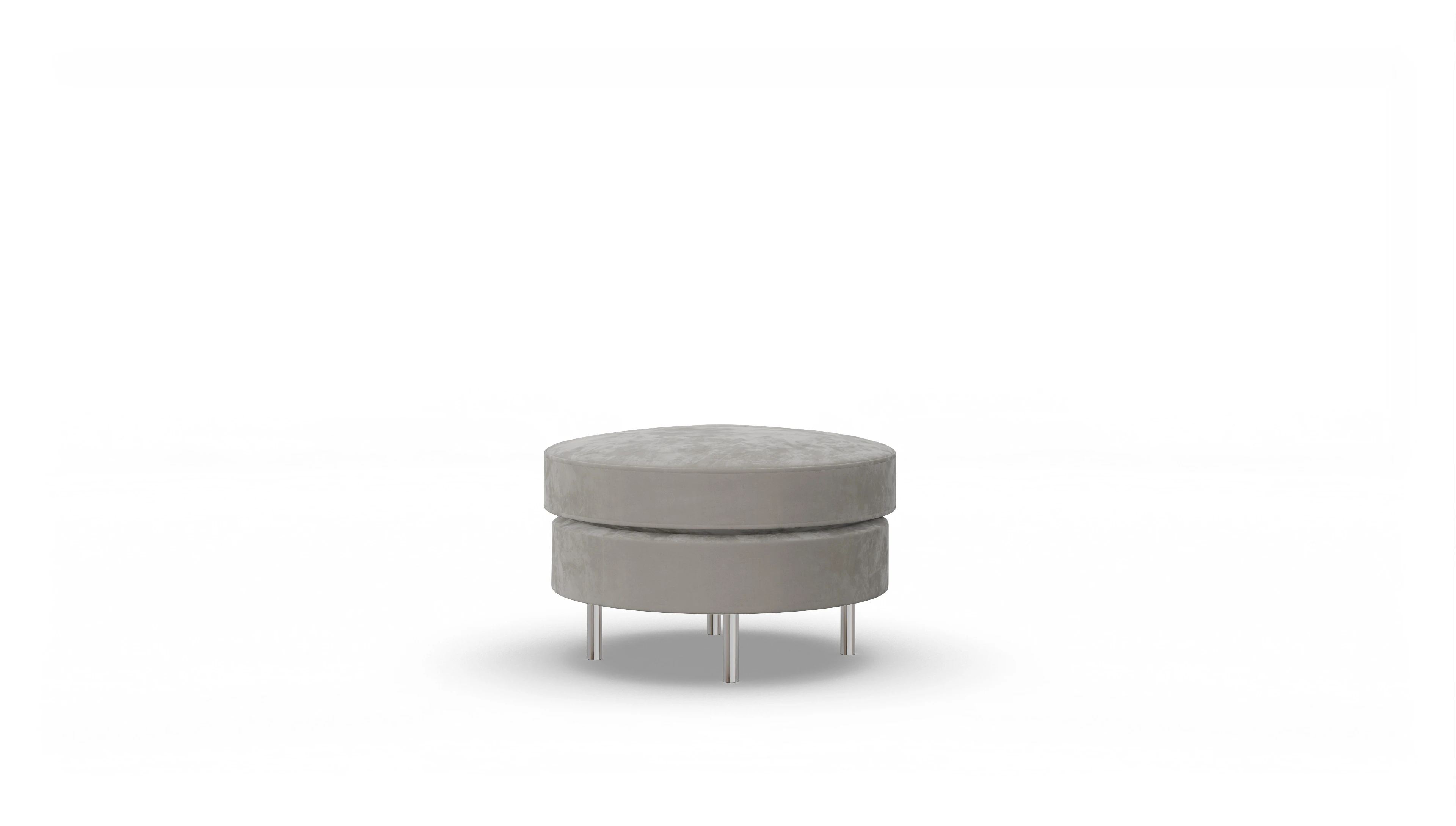 Design-Hocker Silea Ansicht des Produktes Silea Hocker in Samt grau