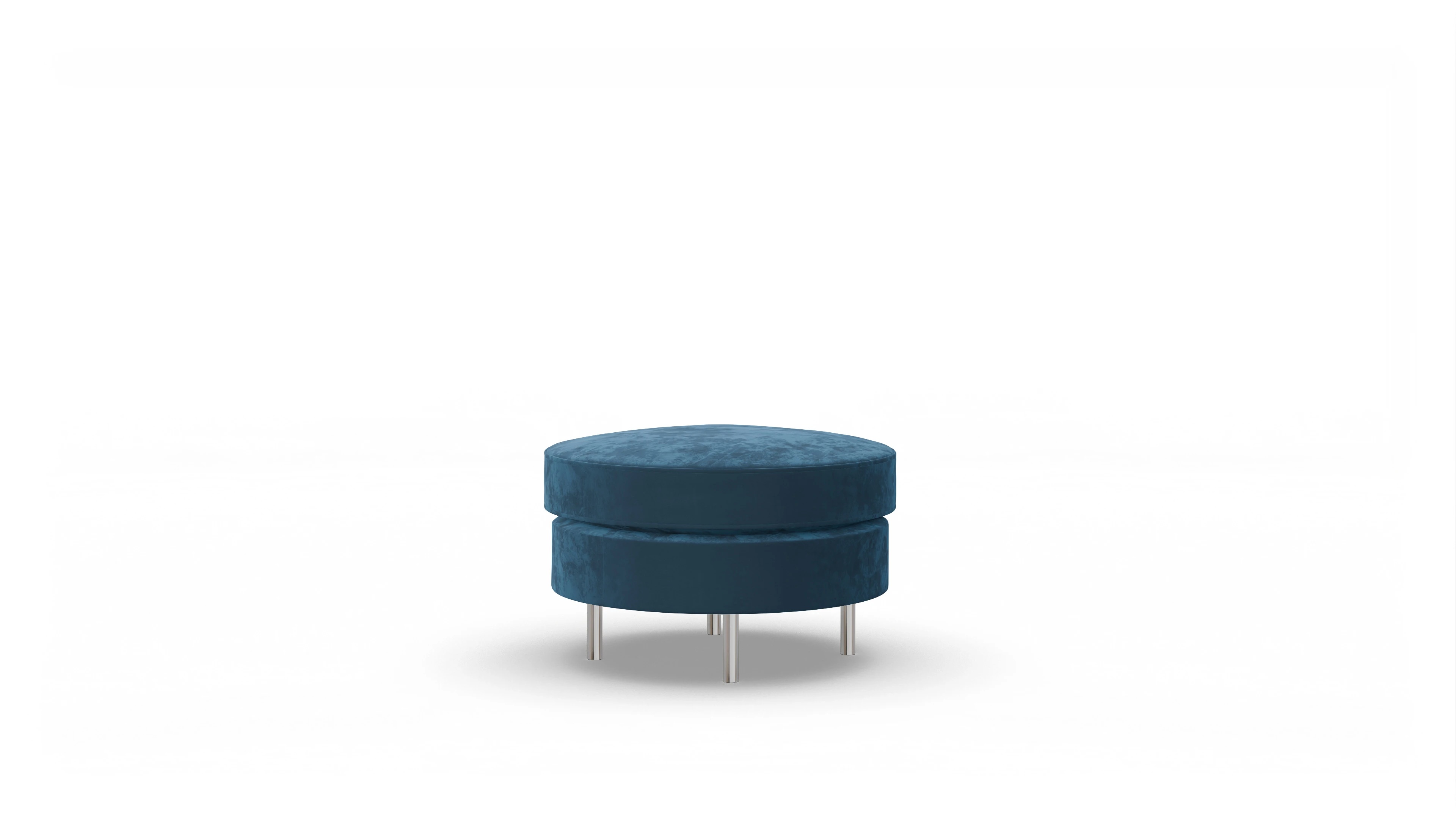 Ansicht des Produktes Silea Hocker in Samt blau