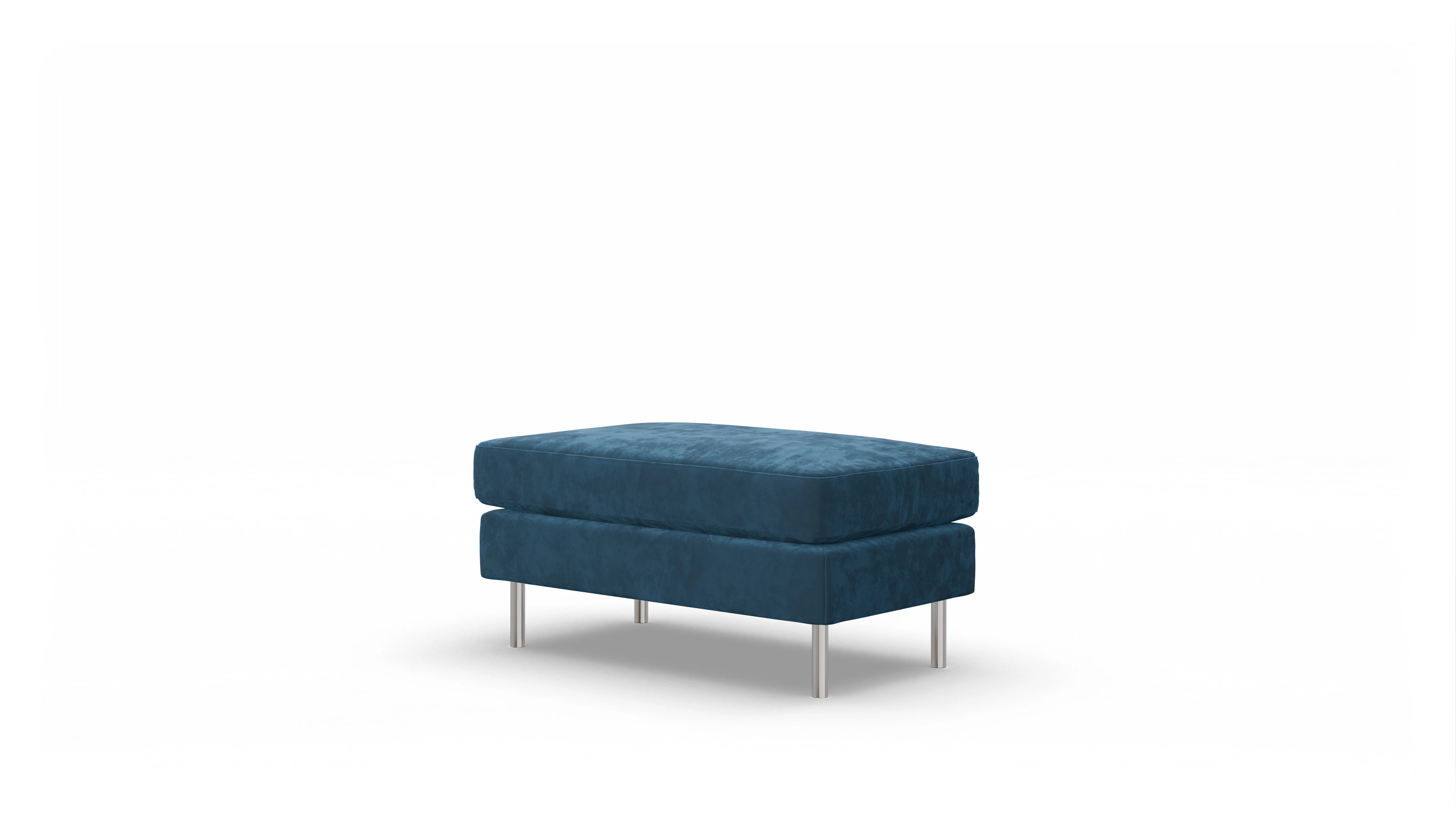 Design-Hocker Silea Ansicht des Produktes Silea Hocker in Samt blau