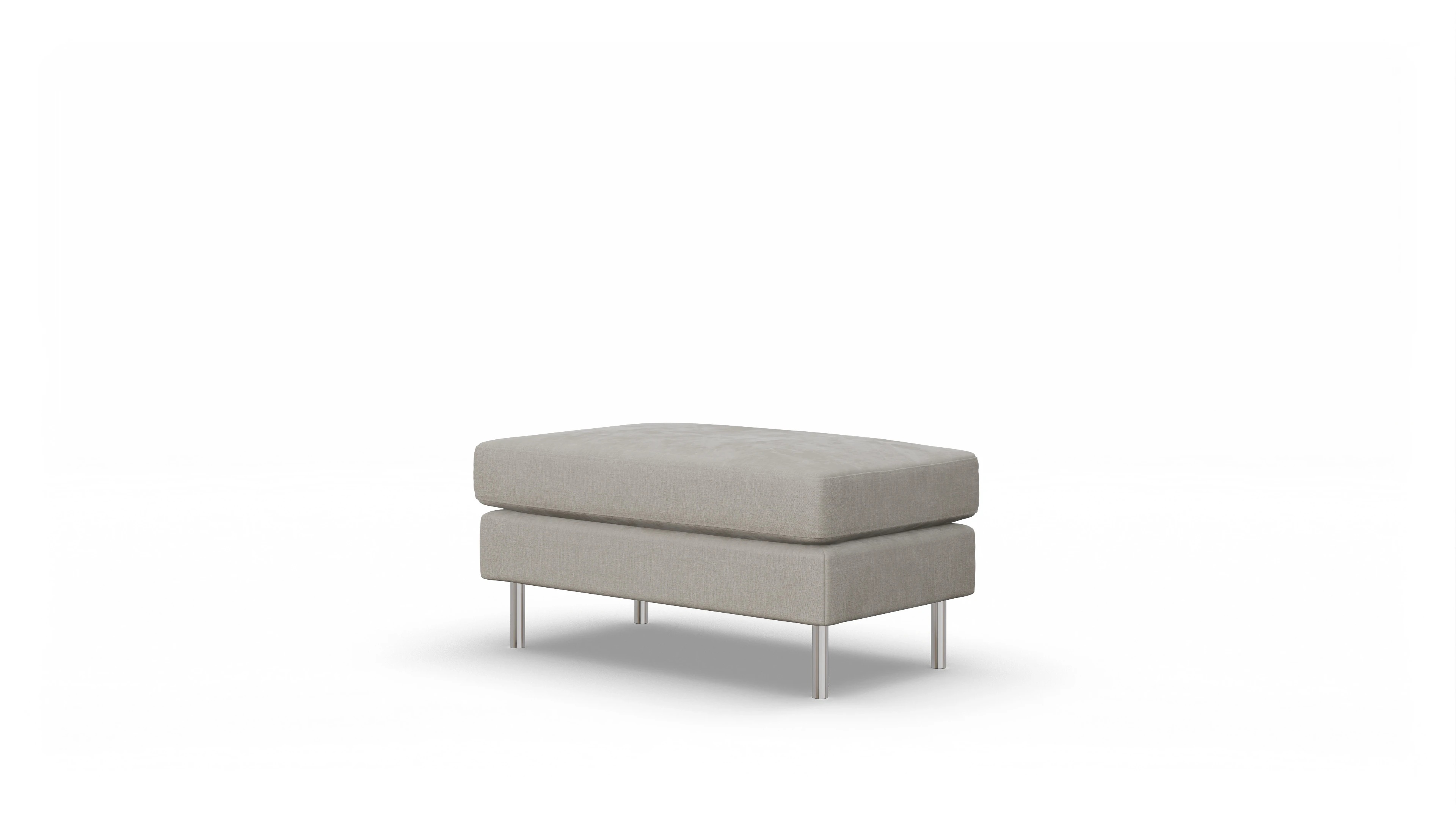 Design-Hocker Silea Ansicht des Produktes Silea Hocker in Stoff grau