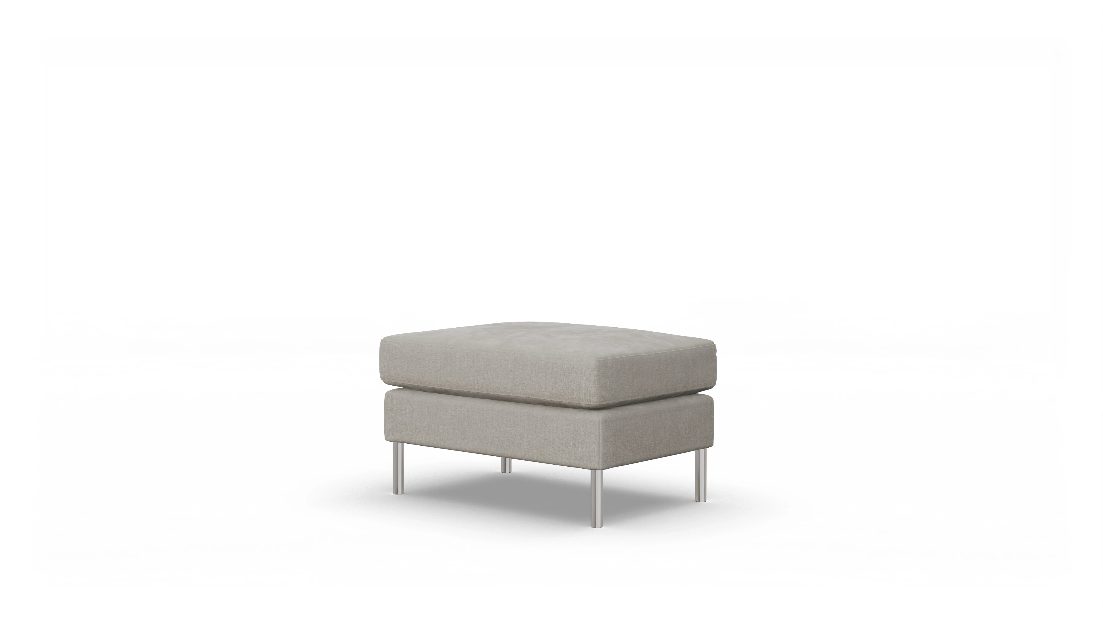 Design-Hocker Silea Ansicht des Produktes Silea Hocker in Stoff grau