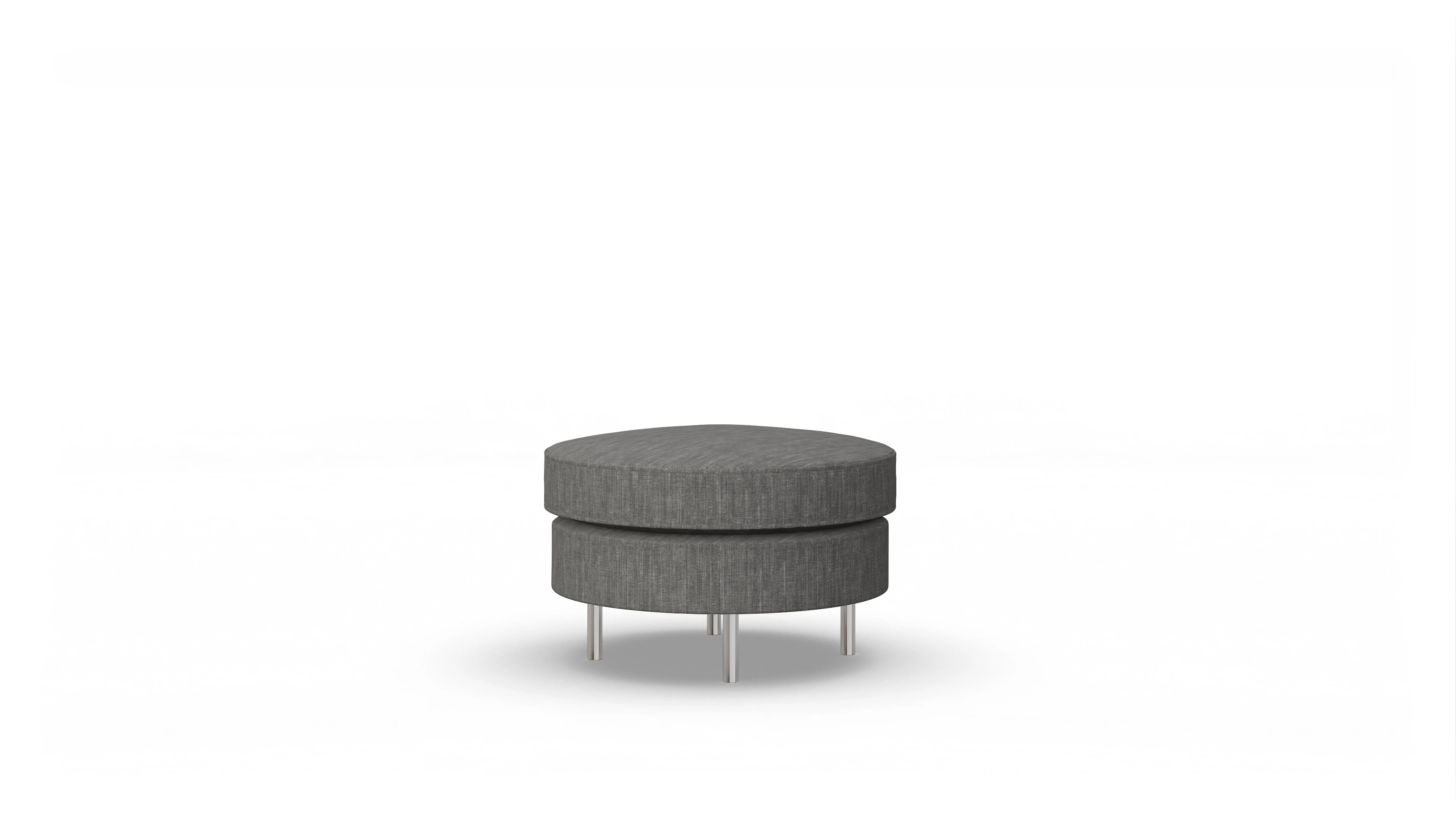 Ansicht des Produktes Silea Hocker in Stoff grau