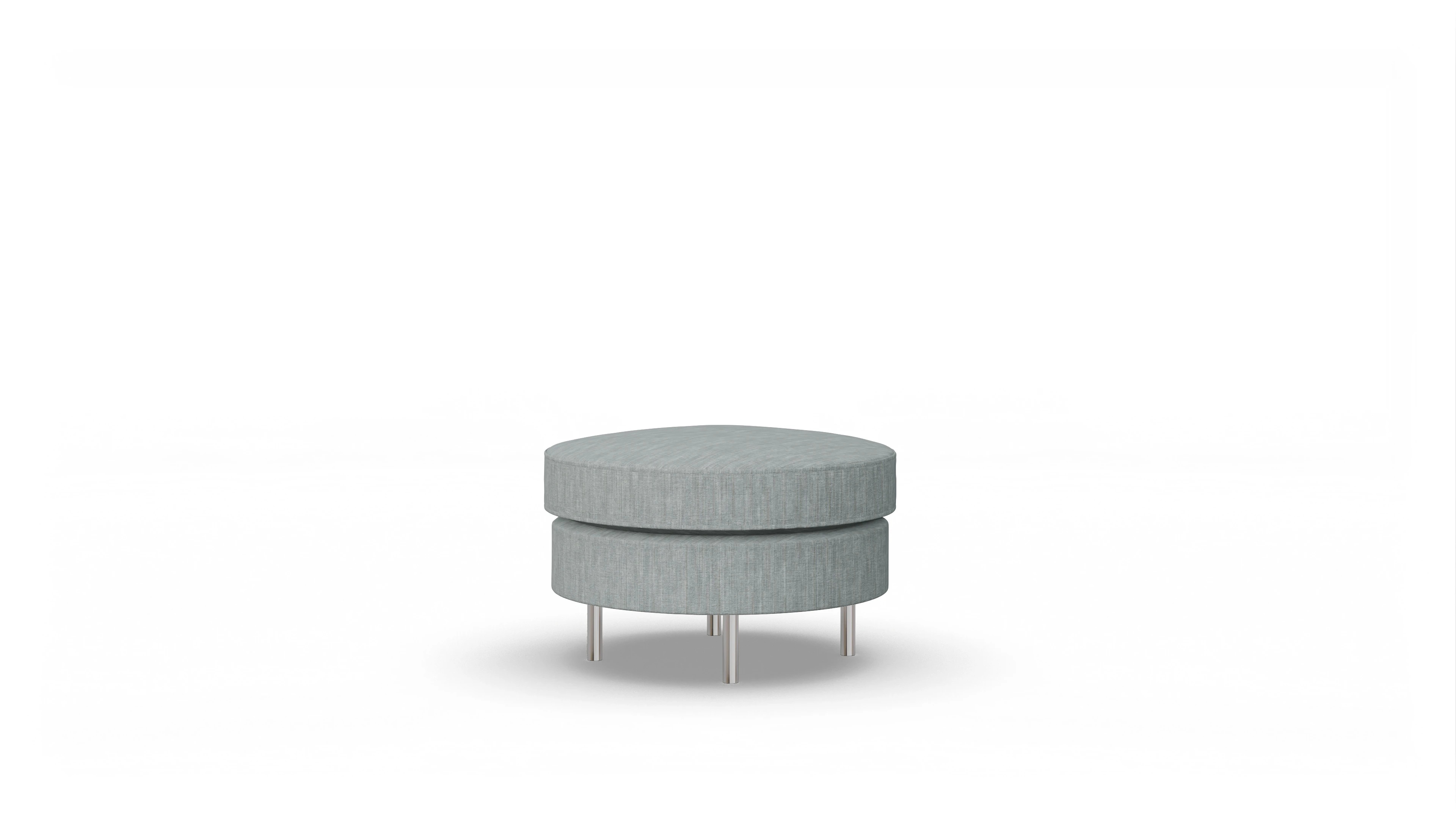 Ansicht des Produktes Silea Hocker in Stoff blau