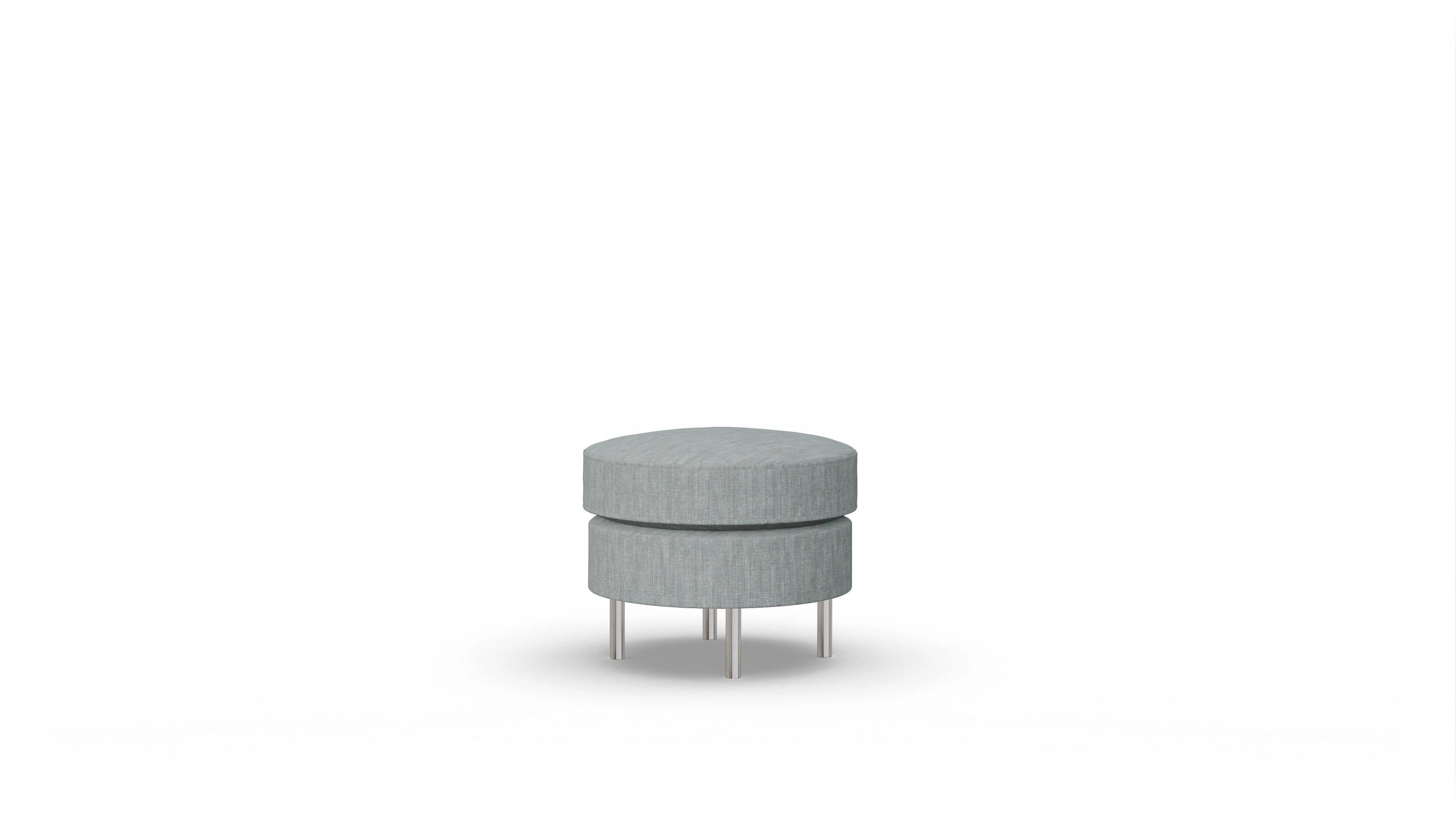 Ansicht des Produktes Silea Hocker in Stoff blau