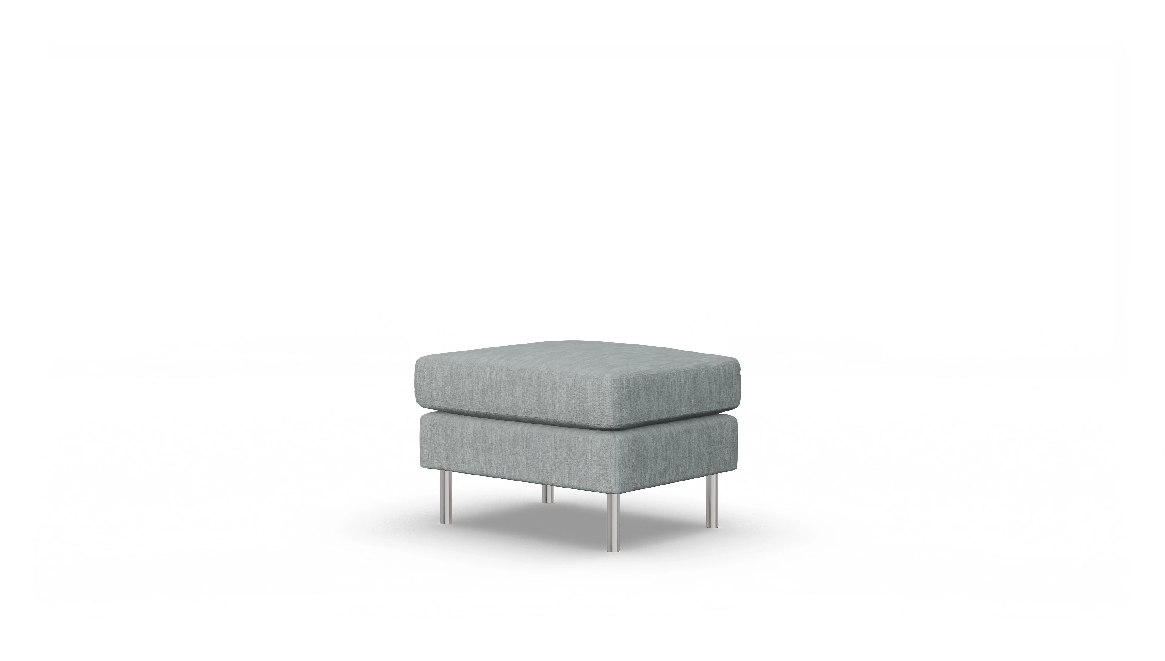 Design-Hocker Silea Ansicht des Produktes Silea Hocker in Stoff blau