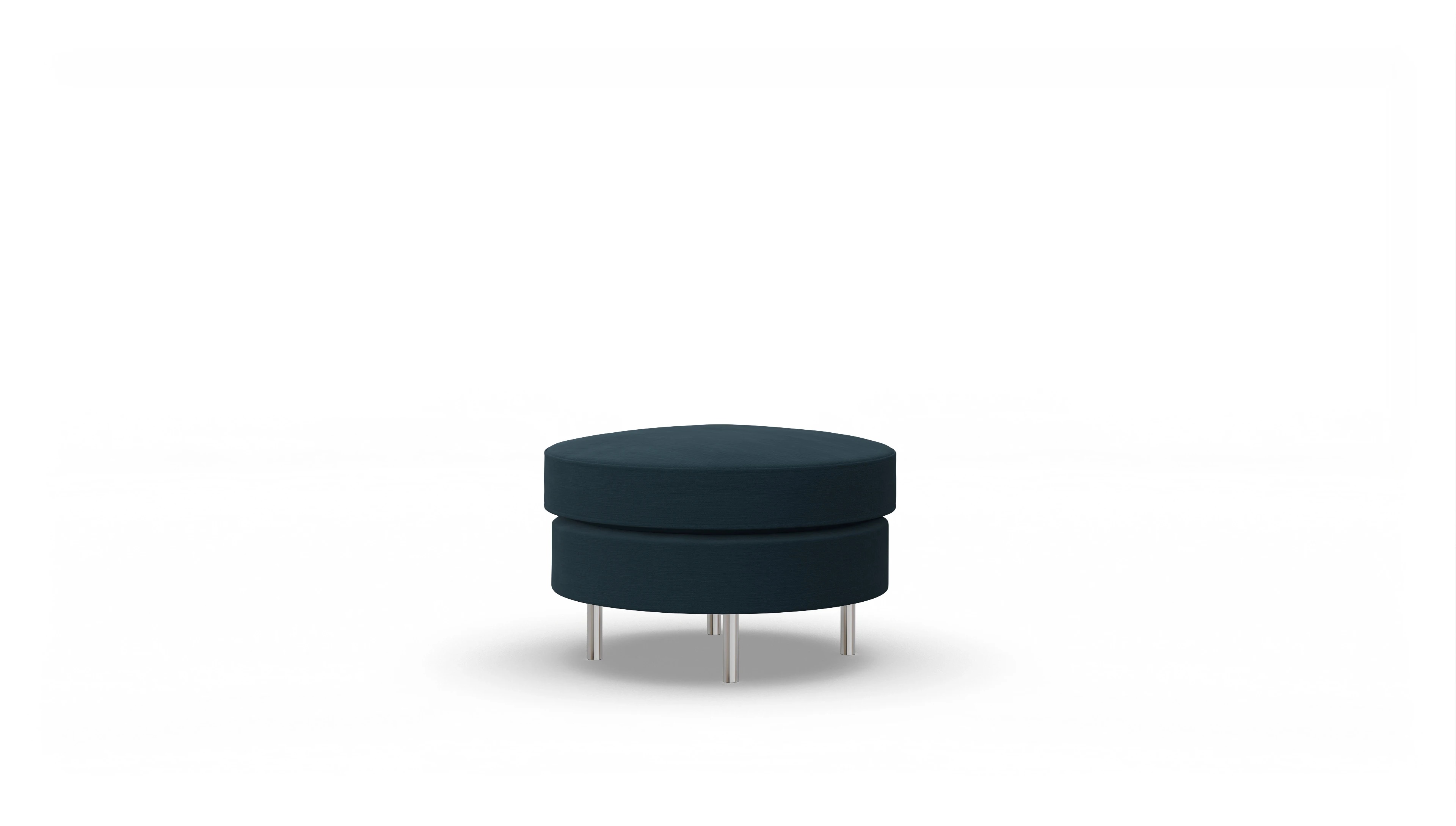 Design-Hocker Silea Ansicht des Produktes Silea Hocker in Stoff blau