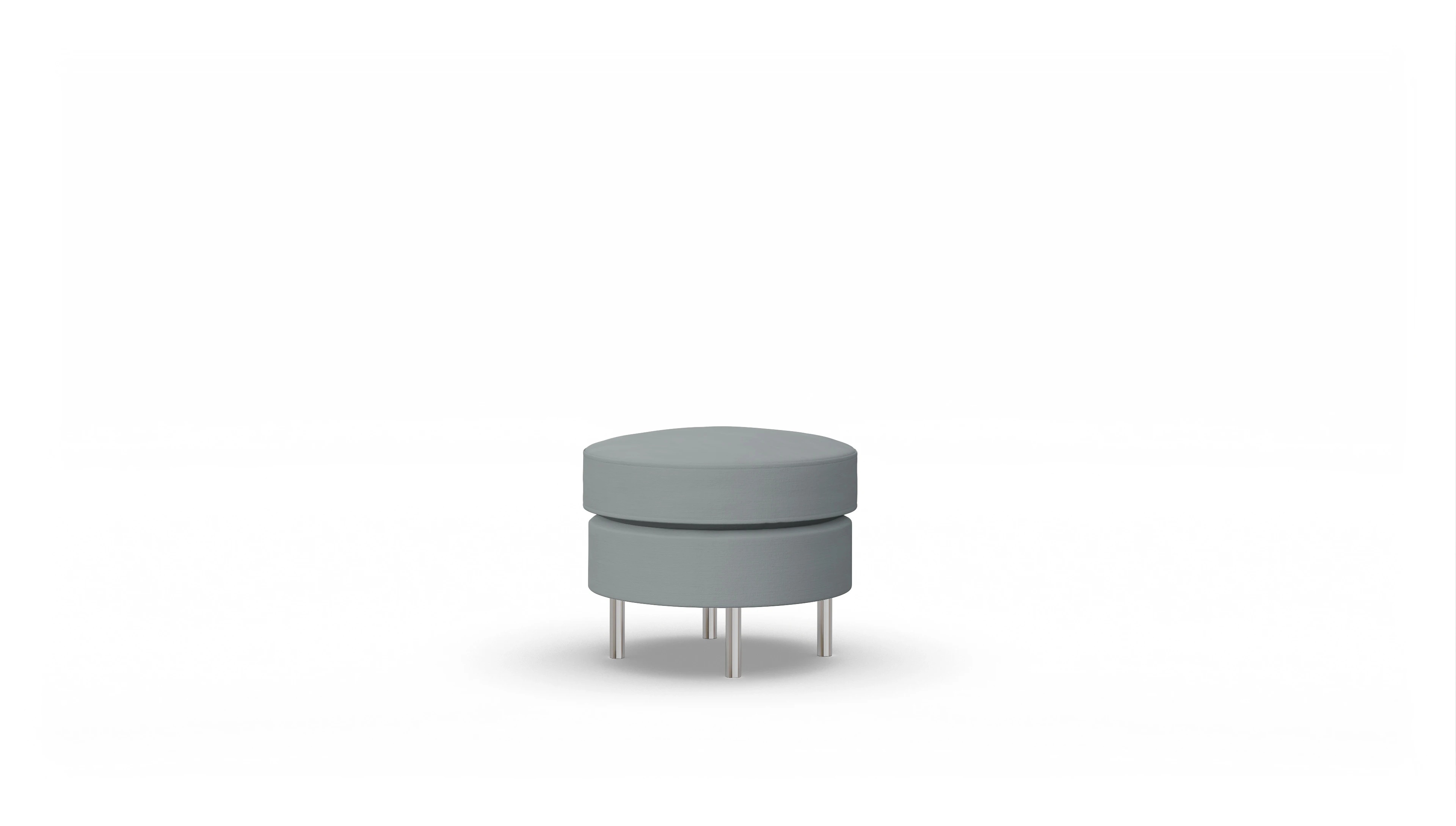 Ansicht des Produktes Silea Hocker in Stoff grau