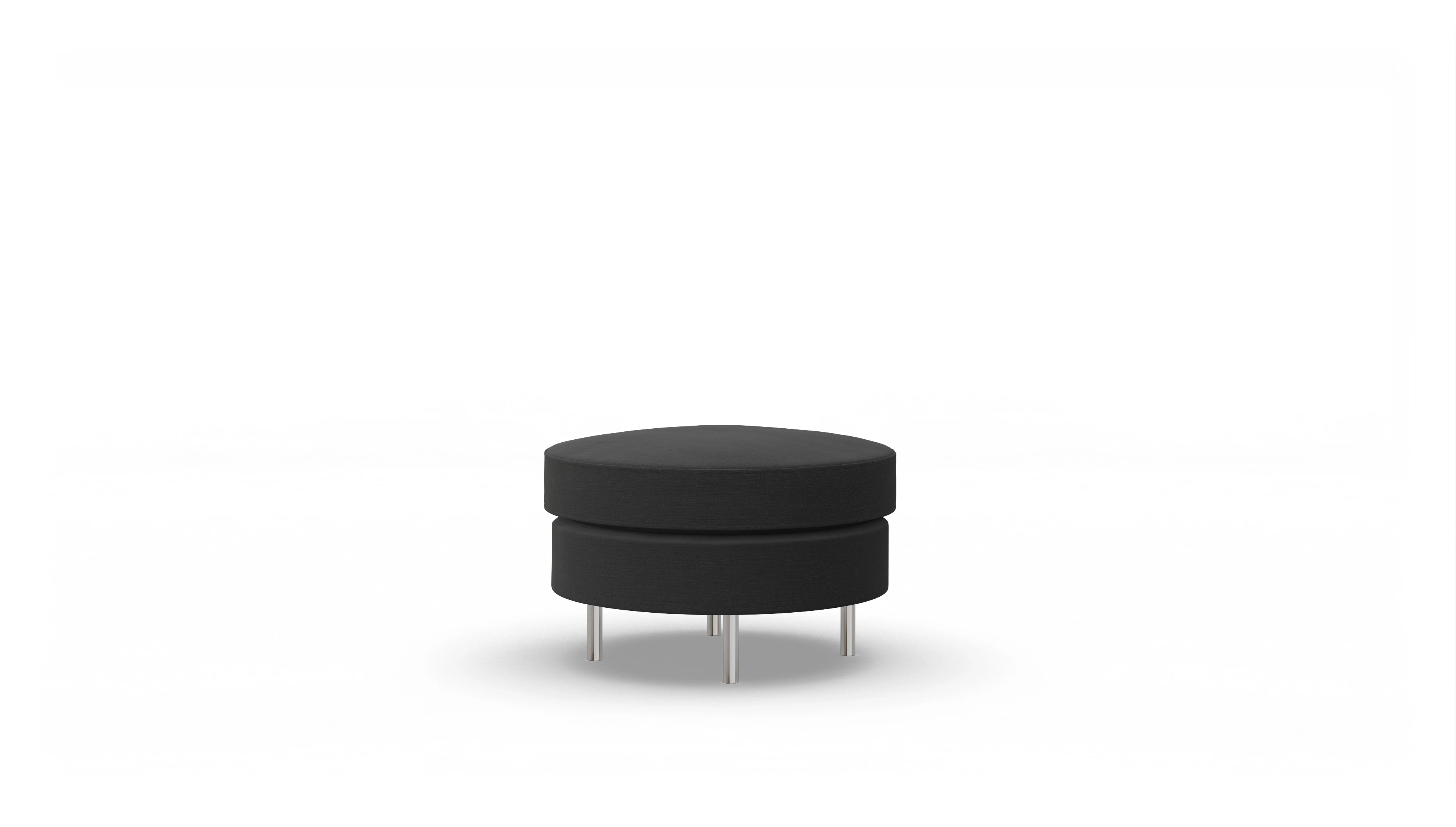 Ansicht des Produktes Silea Hocker in Stoff schwarz