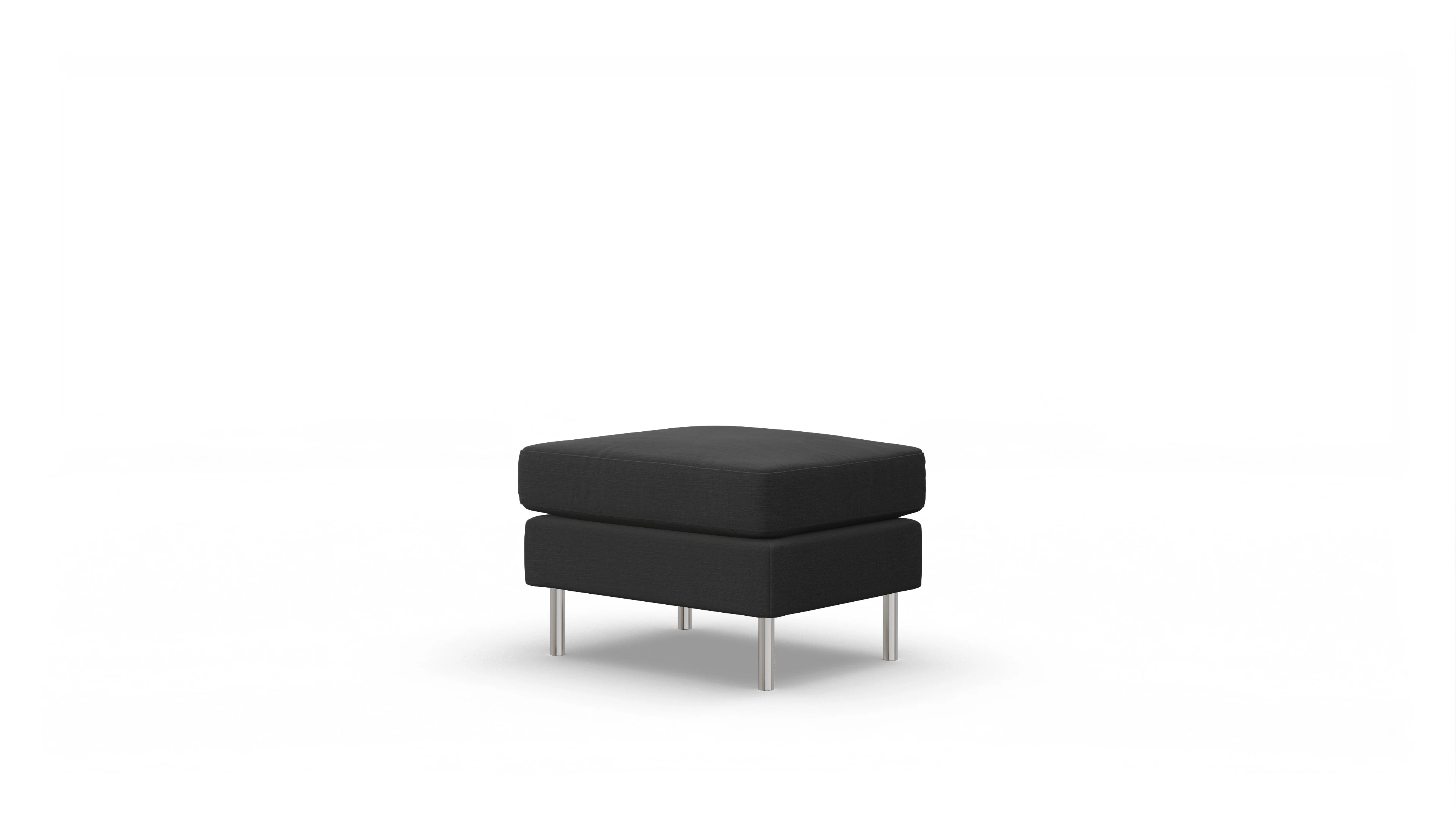 Design-Hocker Silea Ansicht des Produktes Silea Hocker in Stoff schwarz