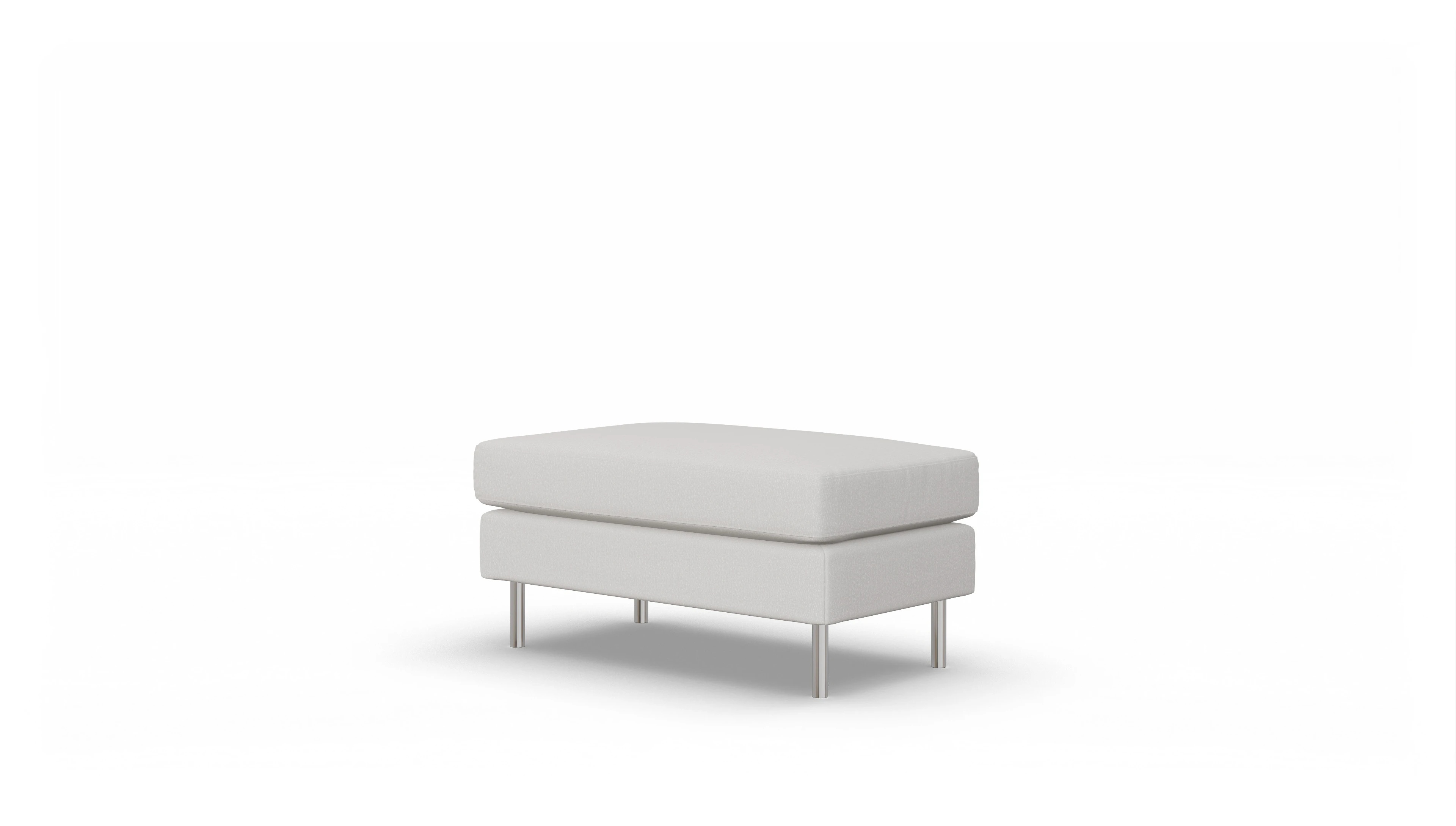 Design-Hocker Silea Ansicht des Produktes Silea Hocker in Stoff weiß