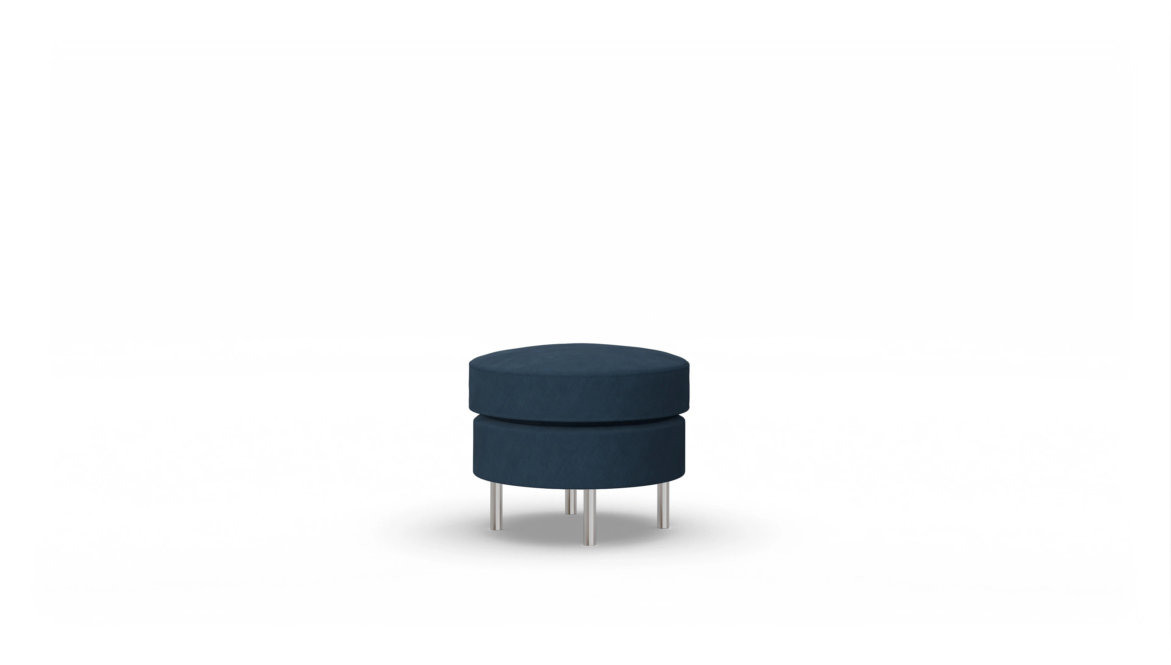 Ansicht des Produktes Silea Hocker in Stoff blau