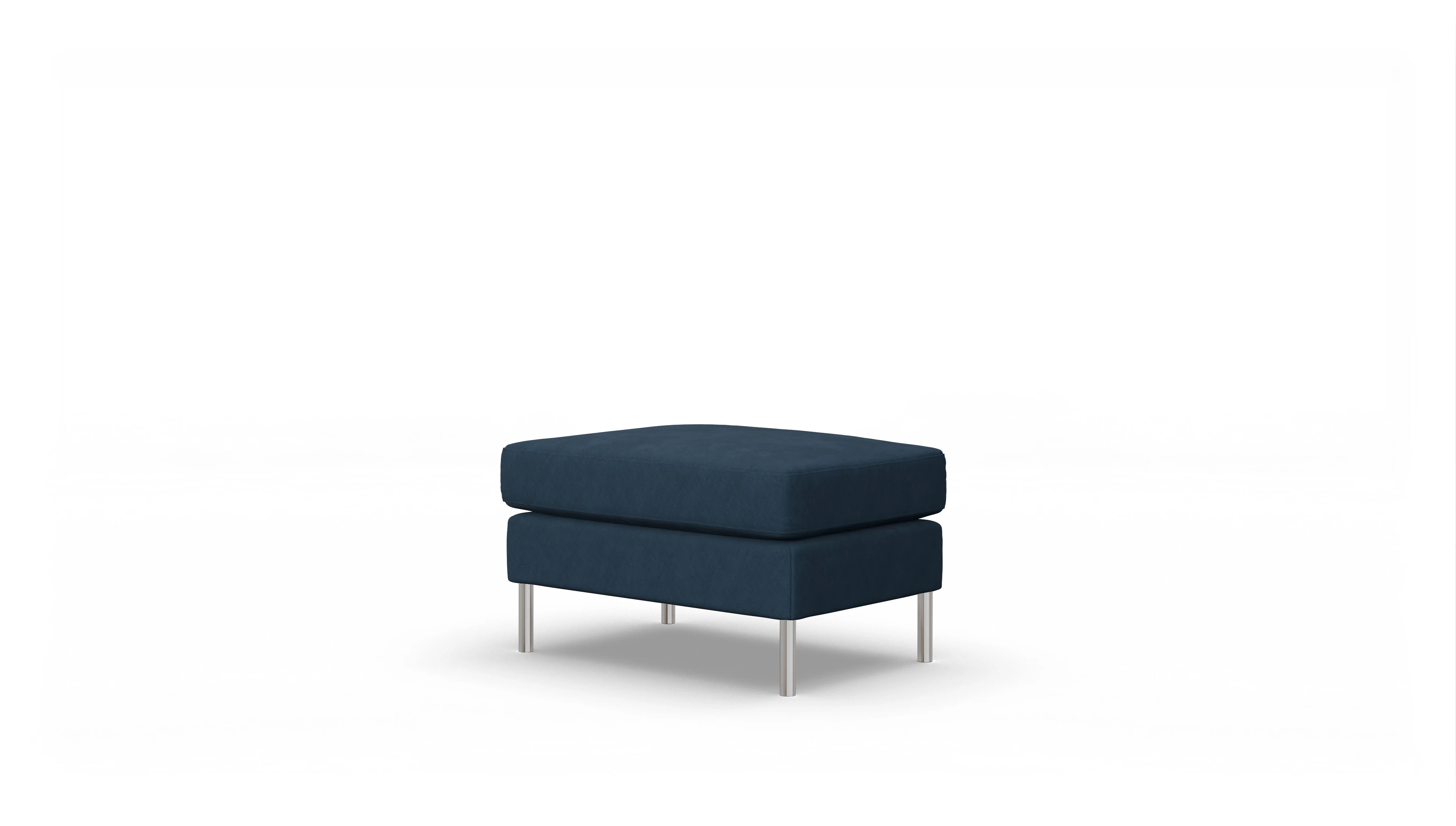 Design-Hocker Silea Ansicht des Produktes Silea Hocker in Stoff blau