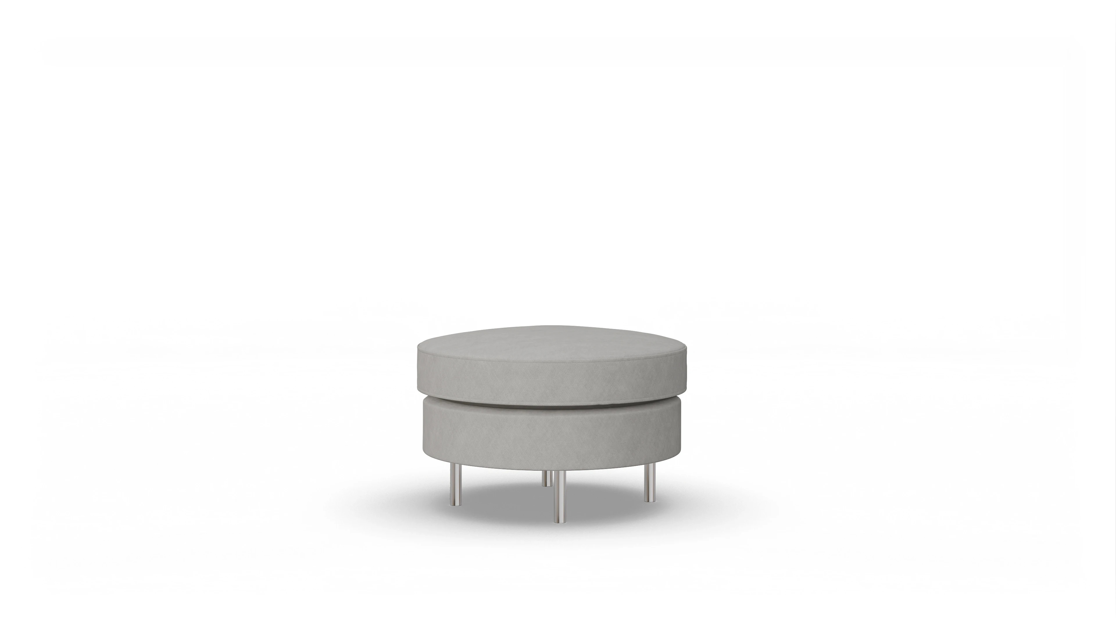 Design-Hocker Silea Ansicht des Produktes Silea Hocker in Stoff grau
