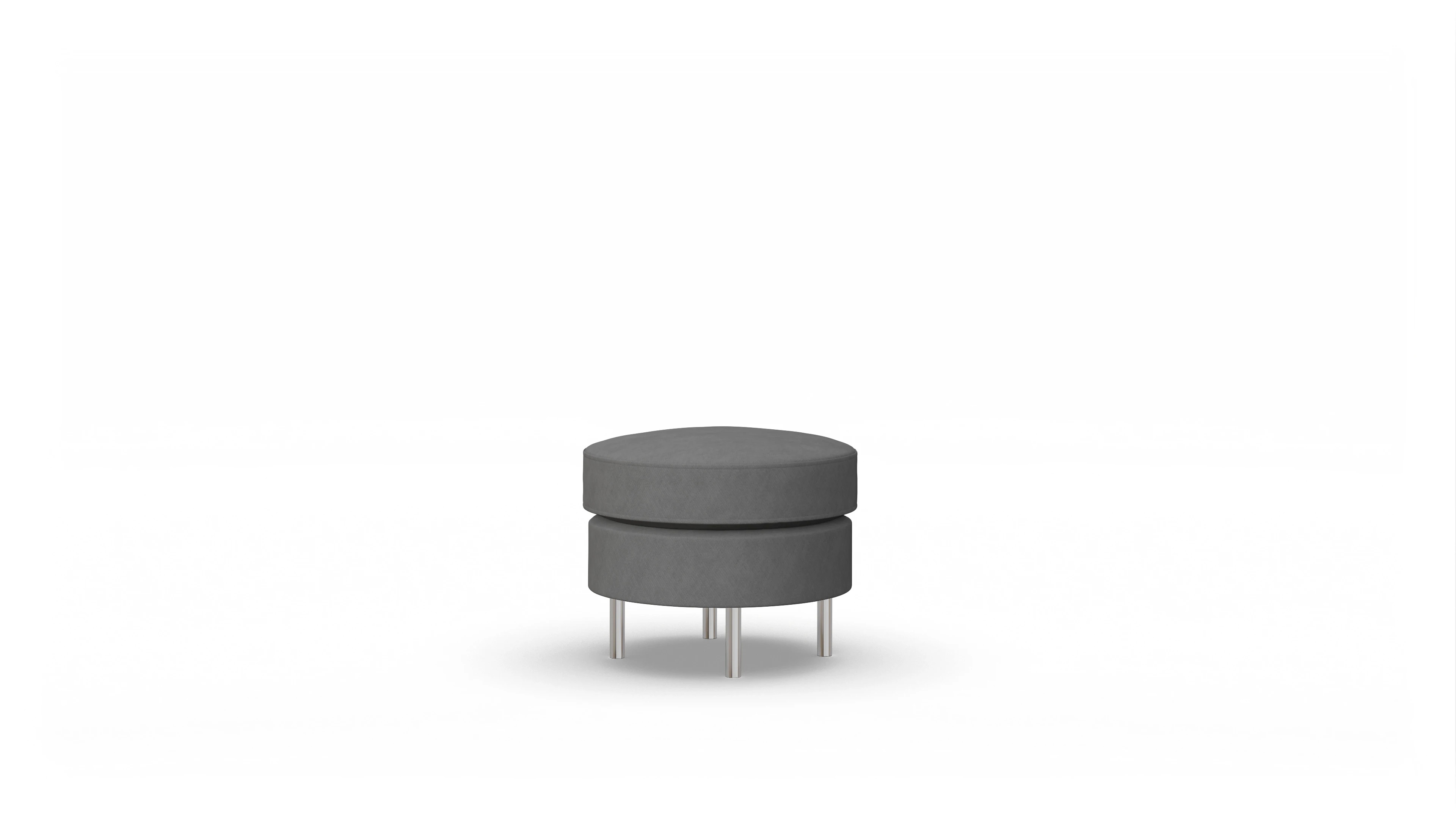 Design-Hocker Silea Ansicht des Produktes Silea Hocker in Stoff grau