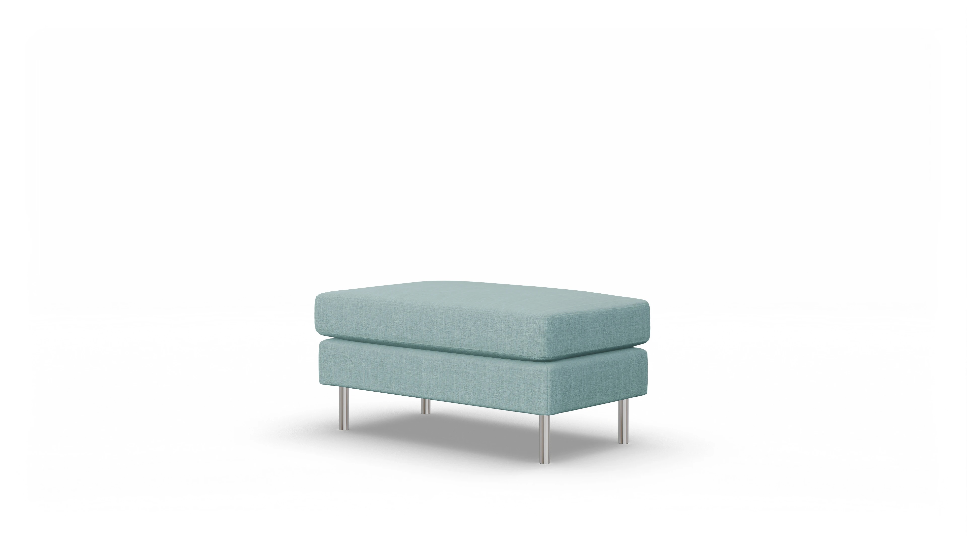 Design-Hocker Silea Ansicht des Produktes Silea Hocker in Stoff blau