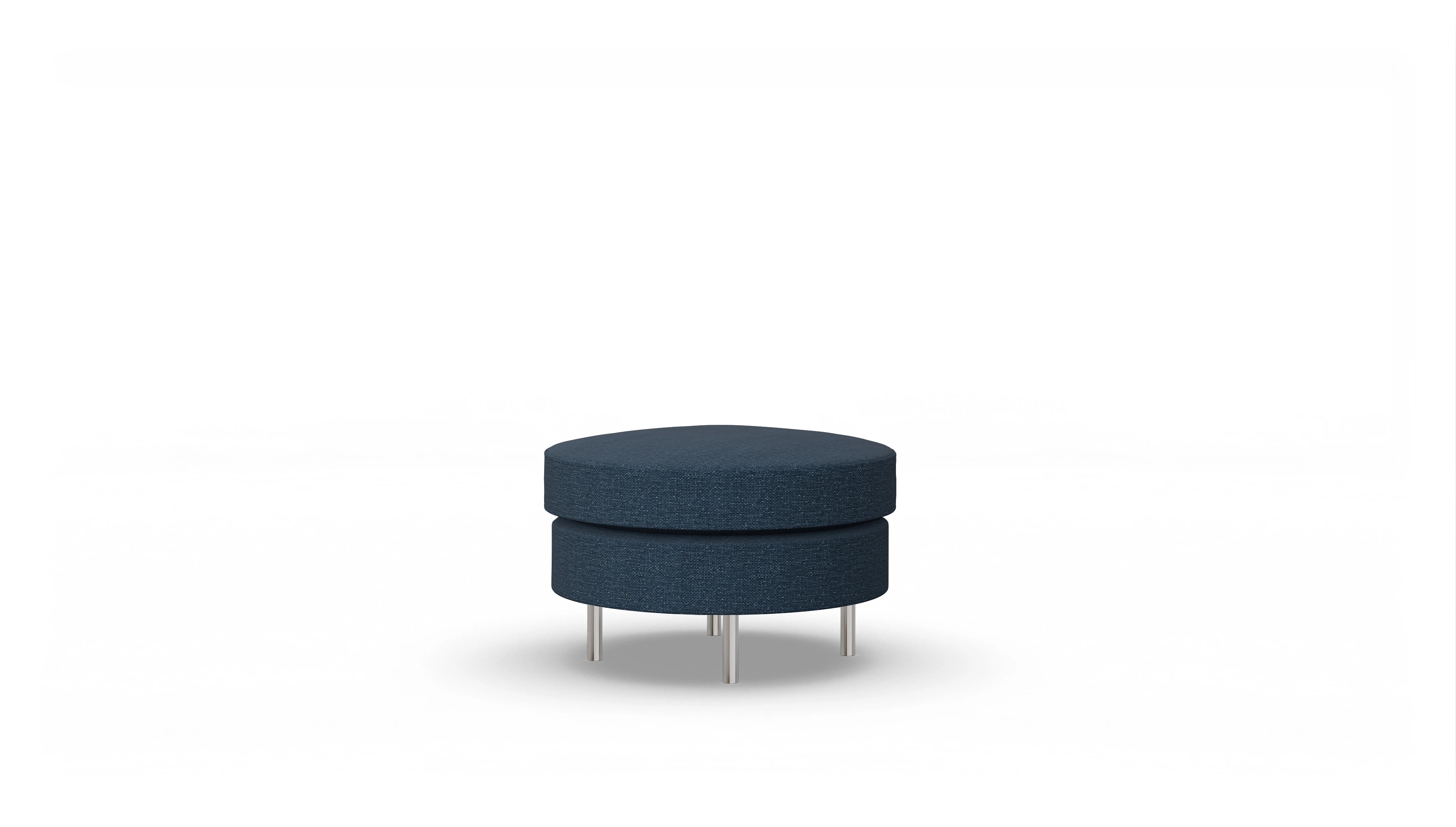 Ansicht des Produktes Silea Hocker in Stoff blau