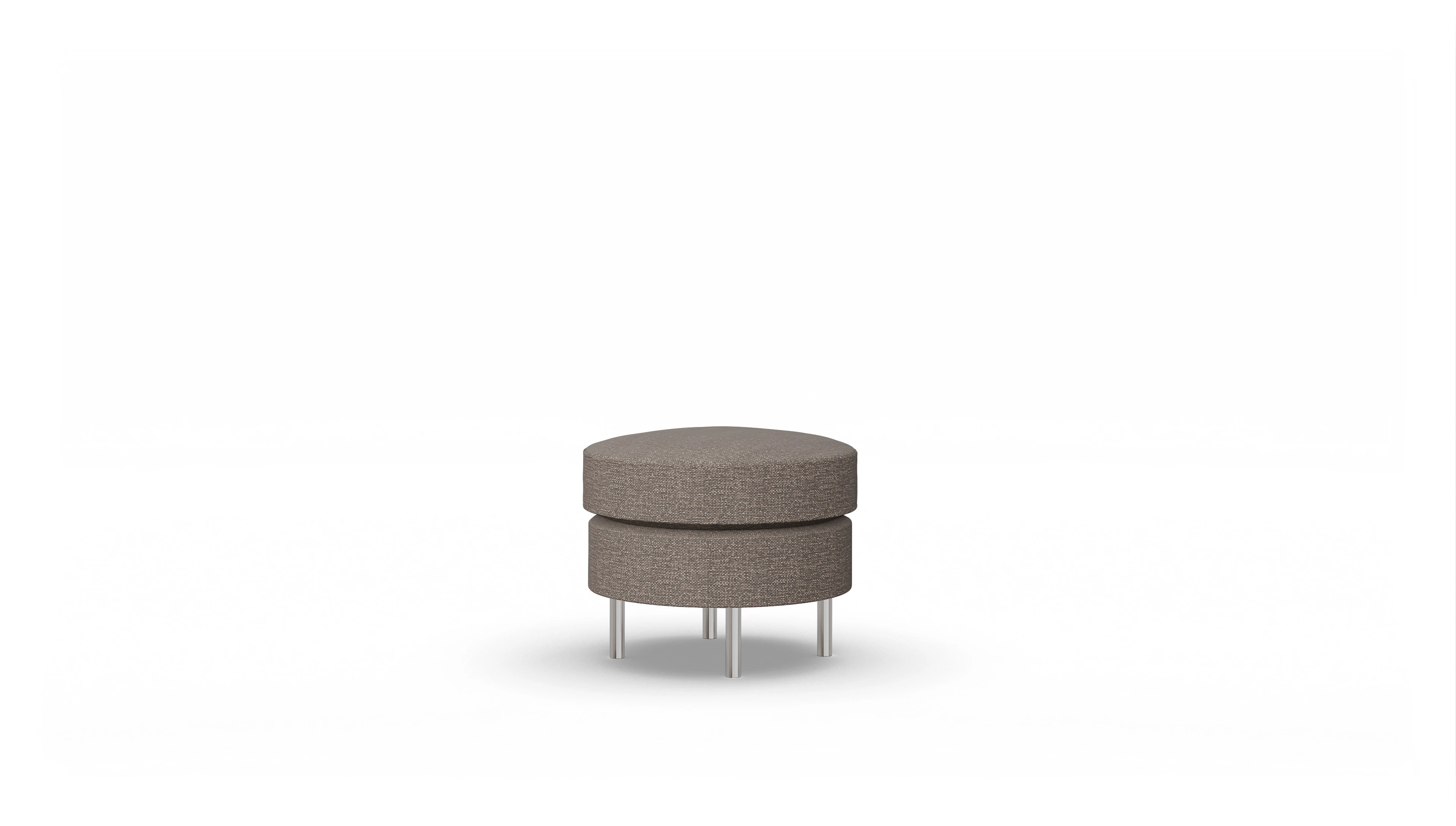 Design-Hocker Silea Ansicht des Produktes Silea Hocker in Stoff braun