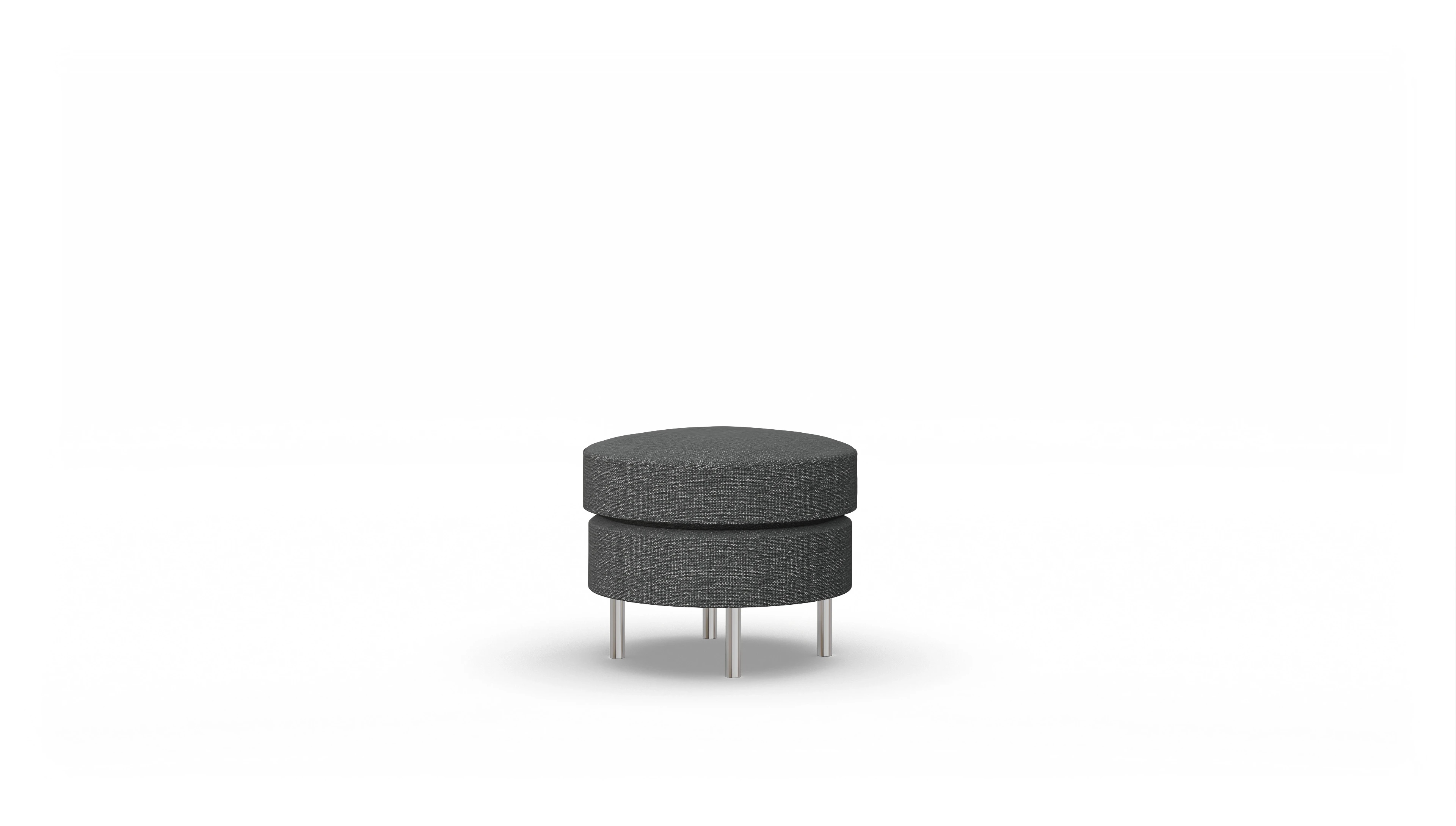 Ansicht des Produktes Silea Hocker in Stoff grau