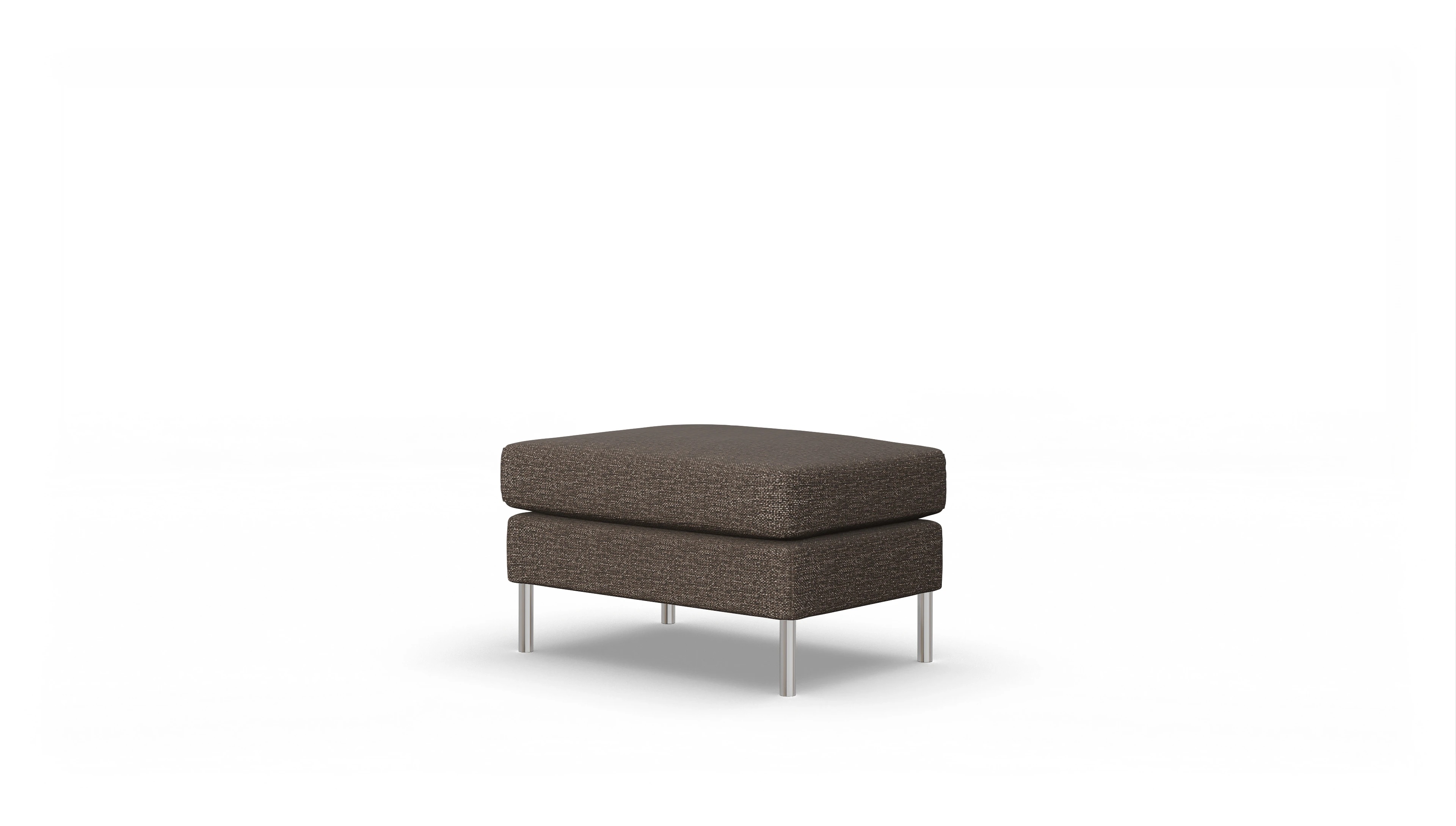 Design-Hocker Silea Ansicht des Produktes Silea Hocker in Stoff braun