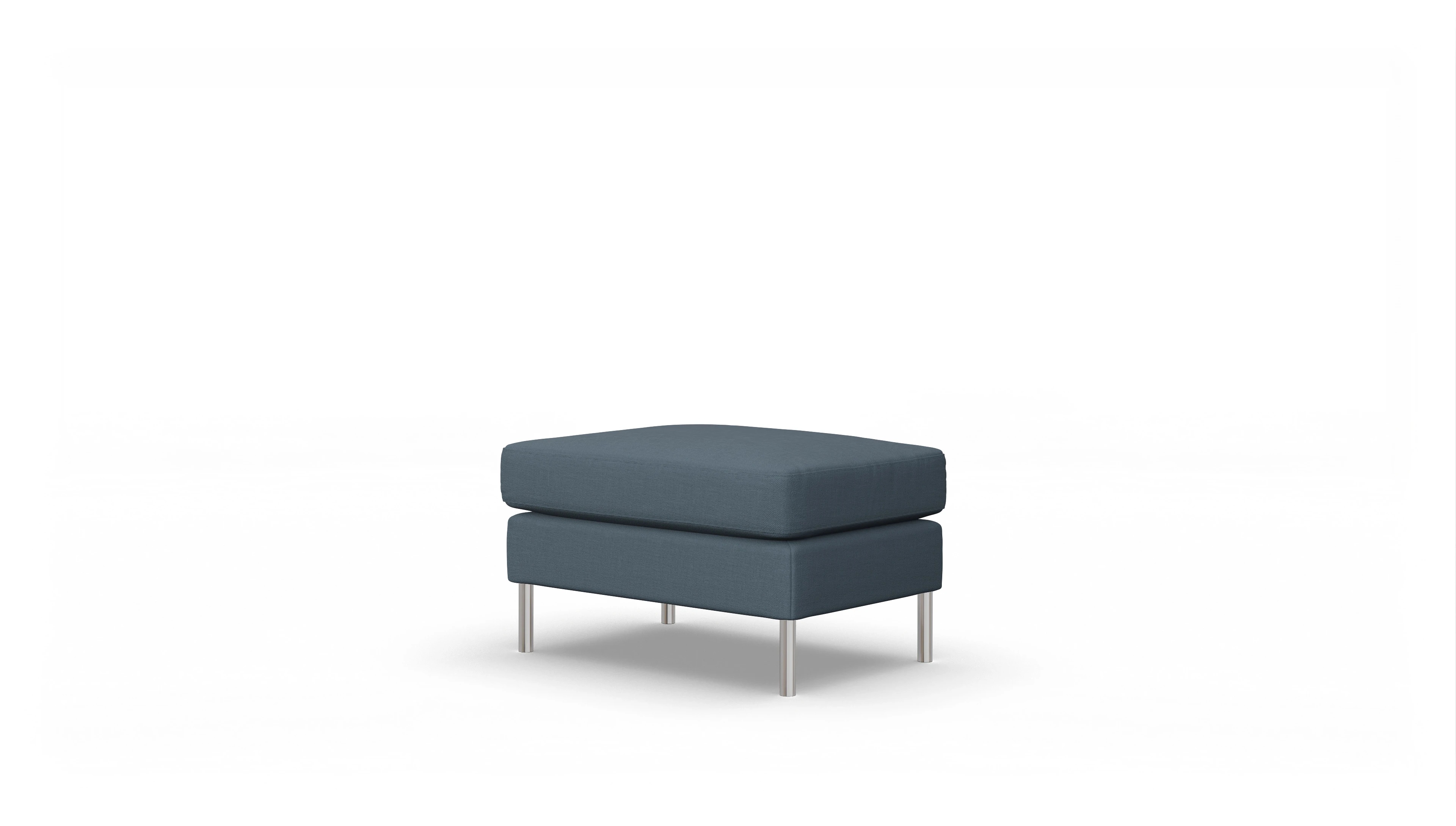 Design-Hocker Silea Ansicht des Produktes Silea Hocker in Stoff blau
