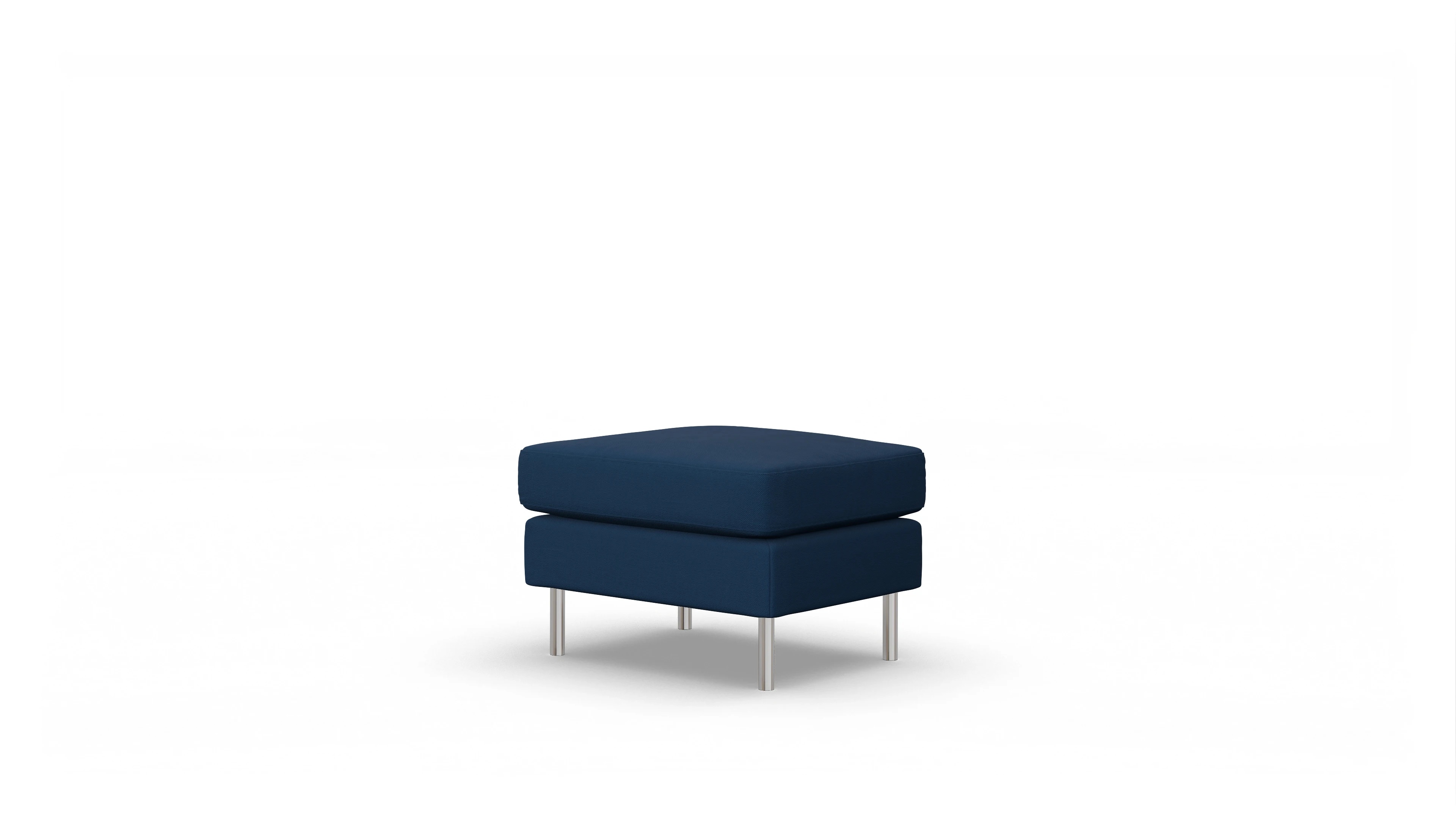 Design-Hocker Silea Ansicht des Produktes Silea Hocker in Stoff blau