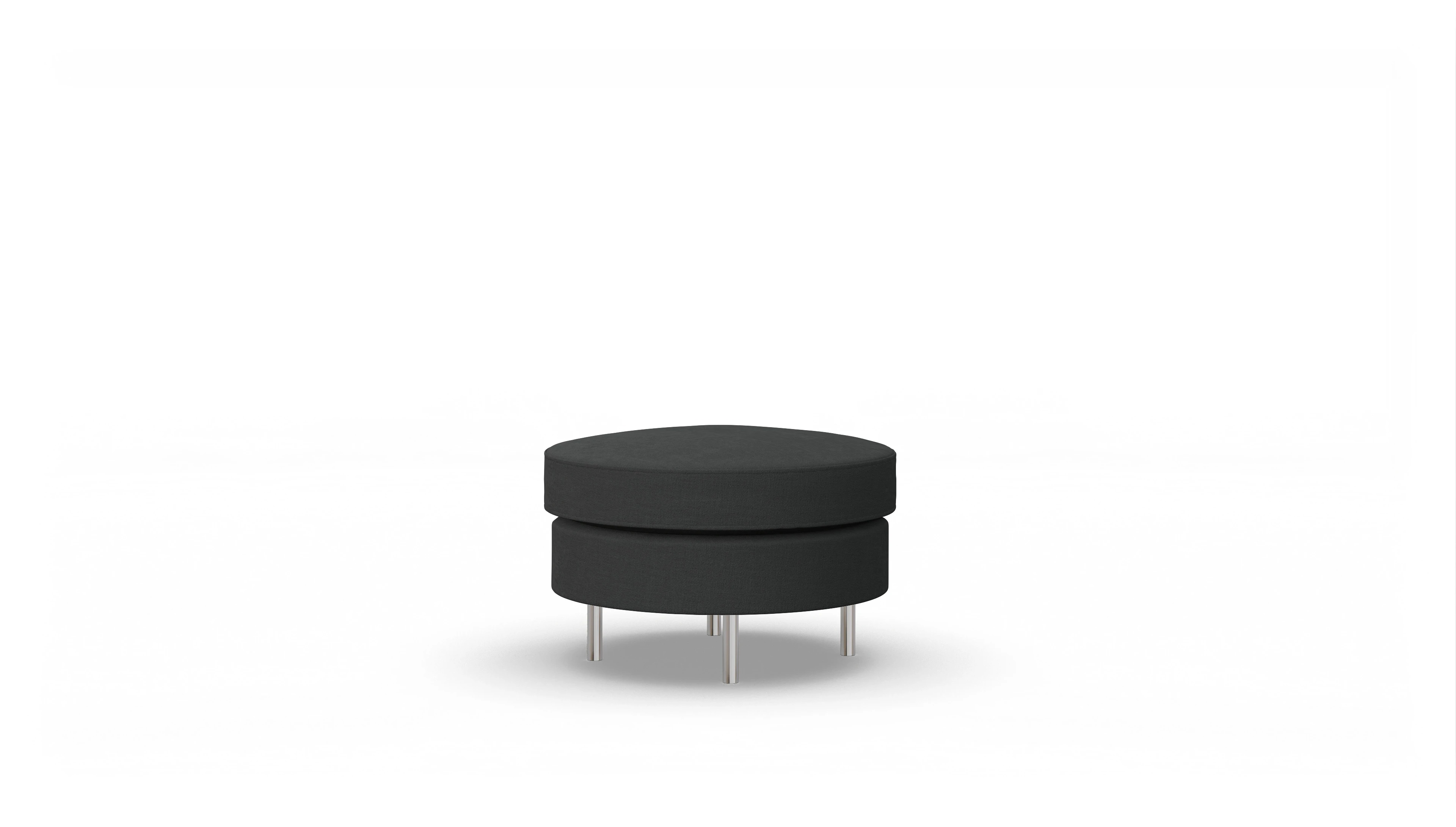 Ansicht des Produktes Silea Hocker in Stoff schwarz