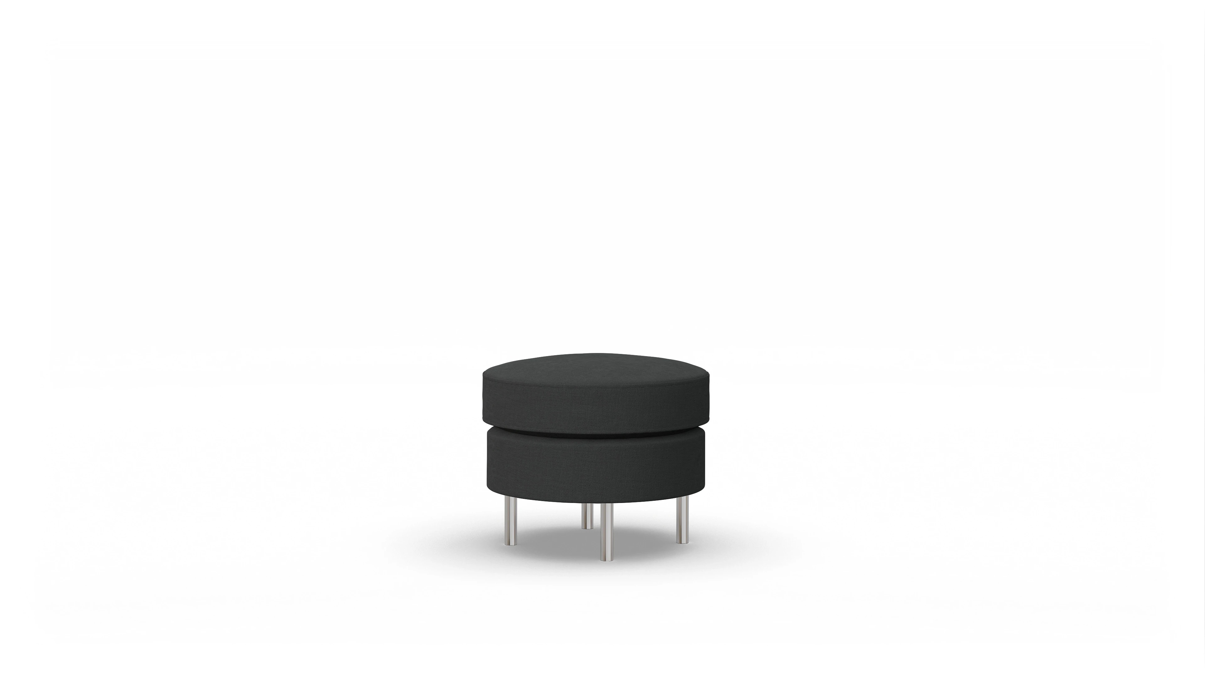 Design-Hocker Silea Ansicht des Produktes Silea Hocker in Stoff schwarz