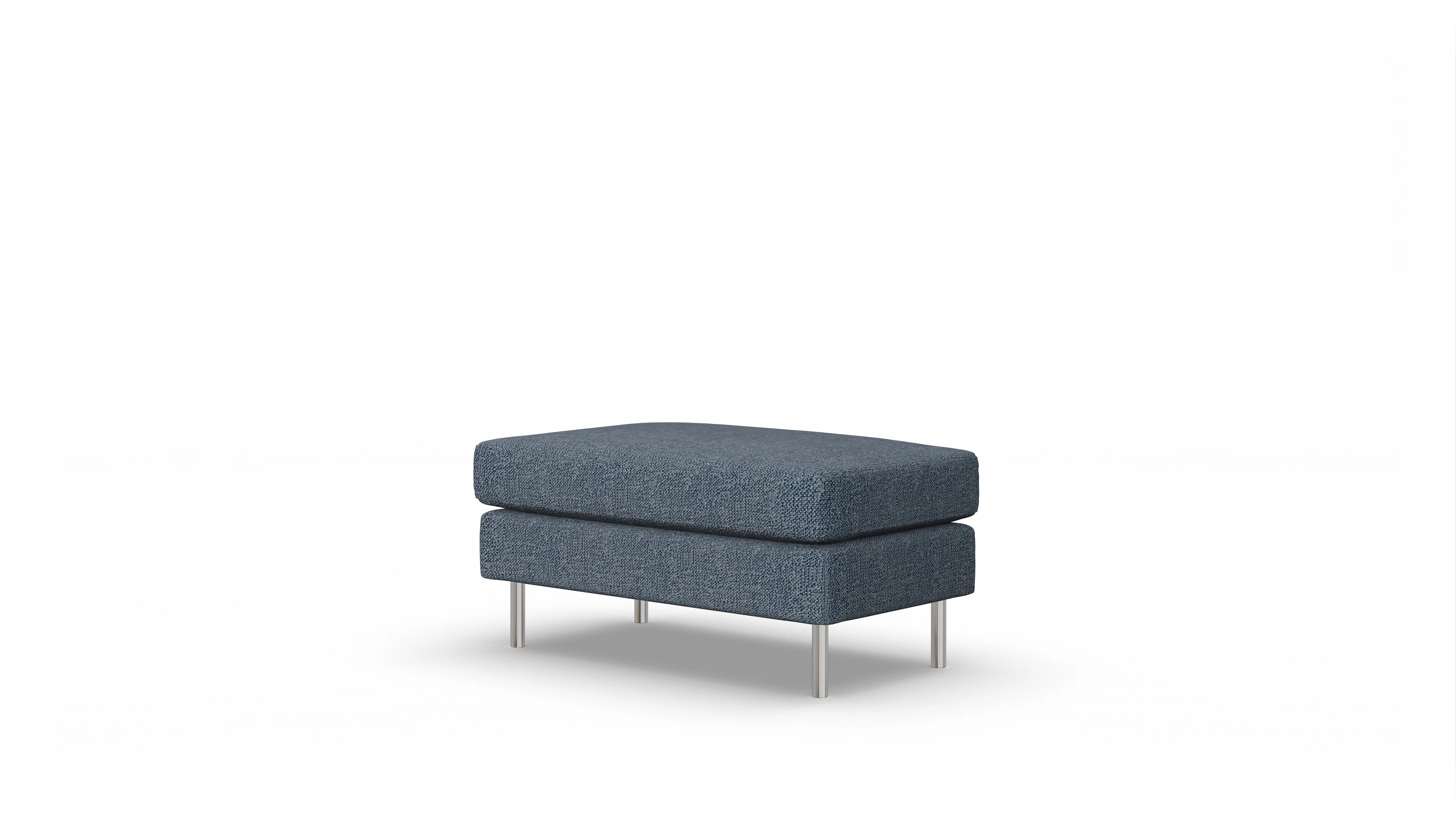 Ansicht des Produktes Silea Hocker in Stoff blau
