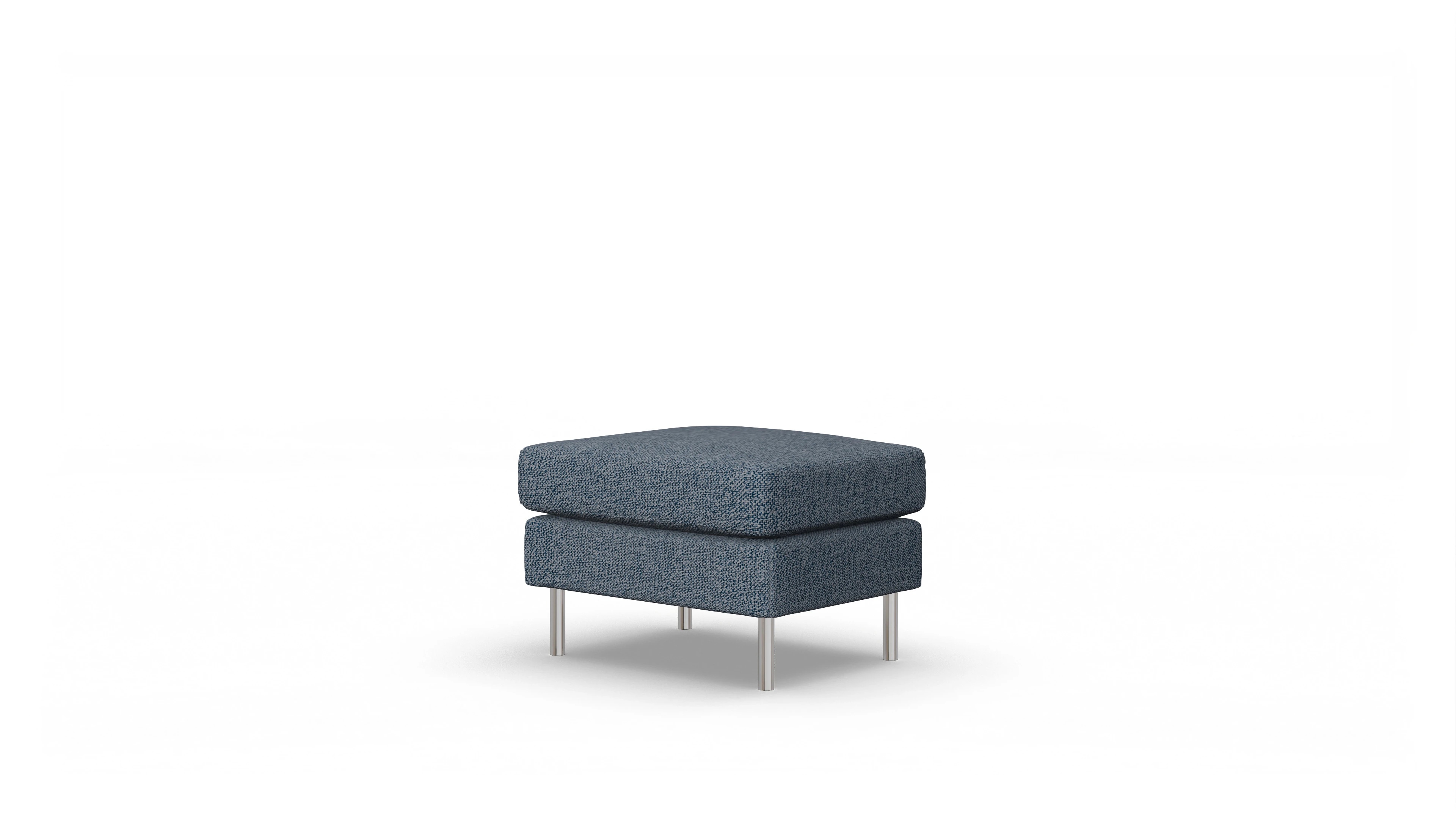 Design-Hocker Silea Ansicht des Produktes Silea Hocker in Stoff blau