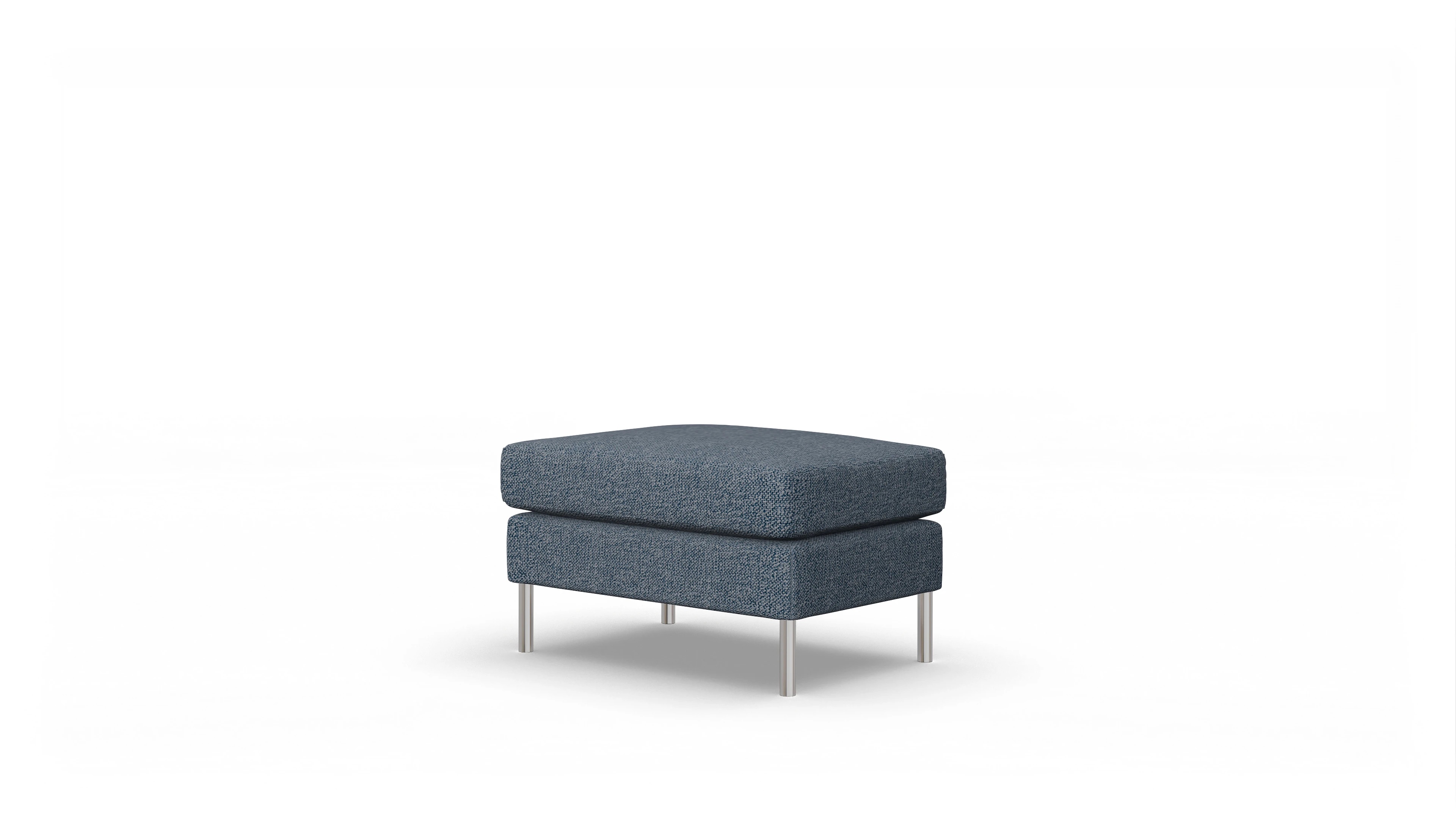 Ansicht des Produktes Silea Hocker in Stoff blau