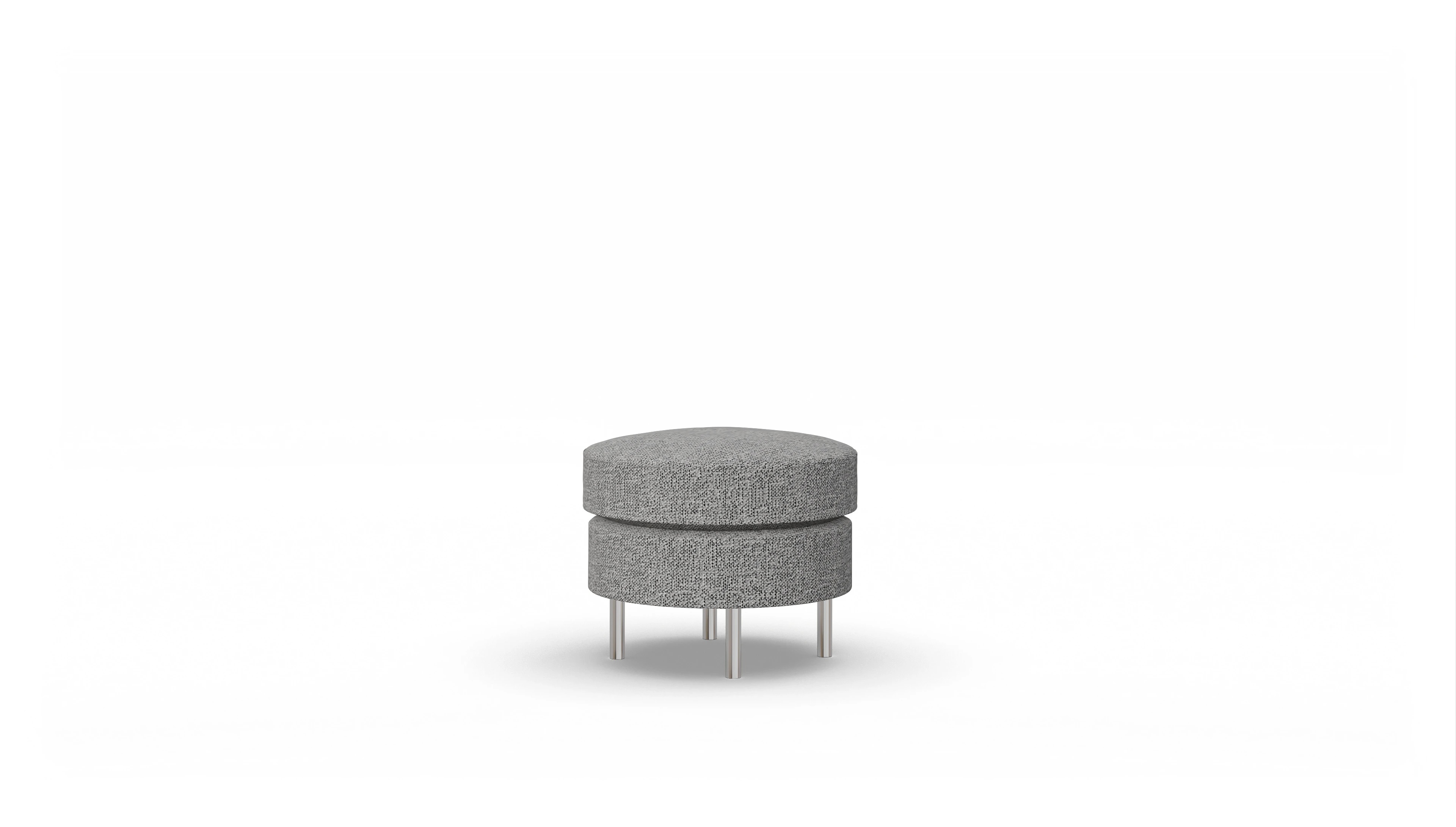 Design-Hocker Silea Ansicht des Produktes Silea Hocker in Stoff grau