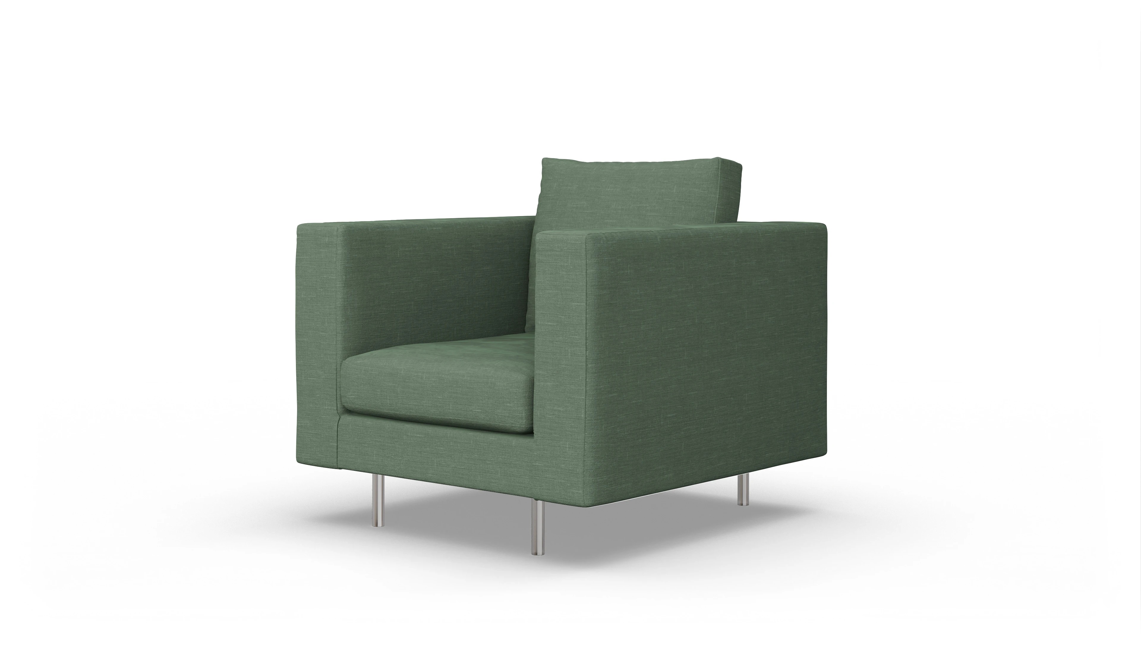 Design-Sessel Silea Ansicht des Produktes Silea Sessel in Stoff grün