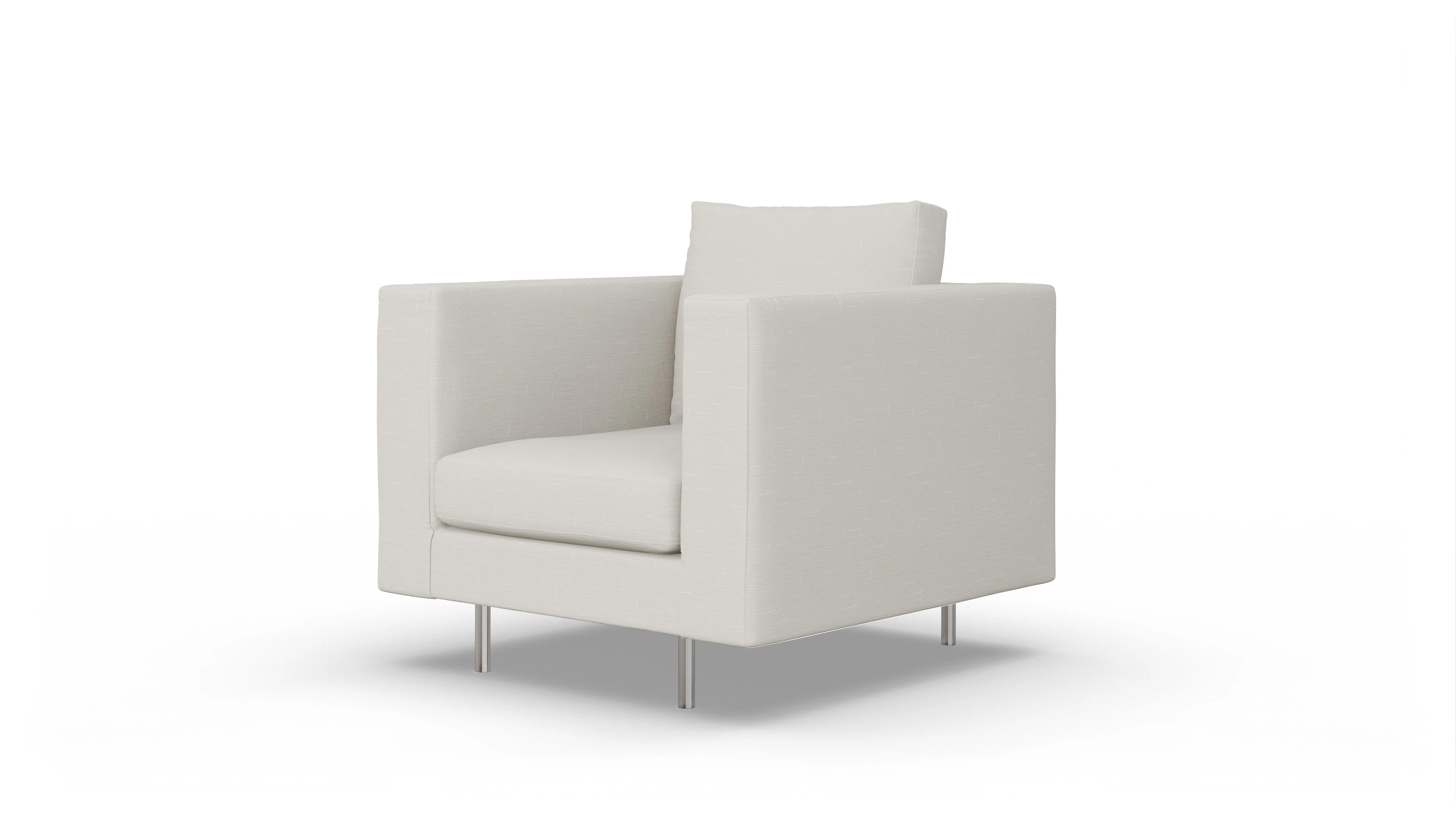 Design-Sessel Silea Ansicht des Produktes Silea Sessel in Stoff weiß