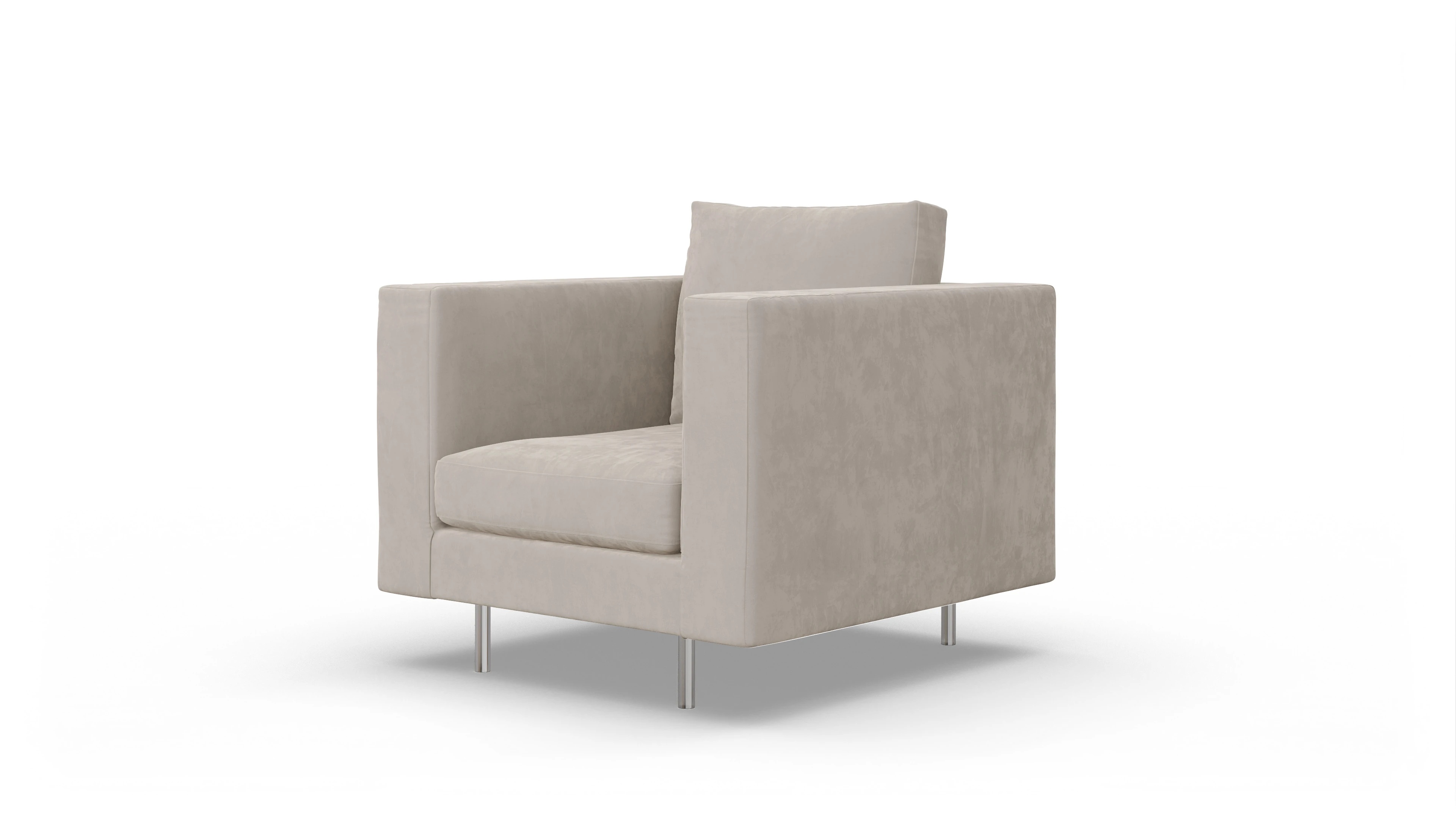 Design-Sessel Silea Ansicht des Produktes Silea Sessel in Samt grau