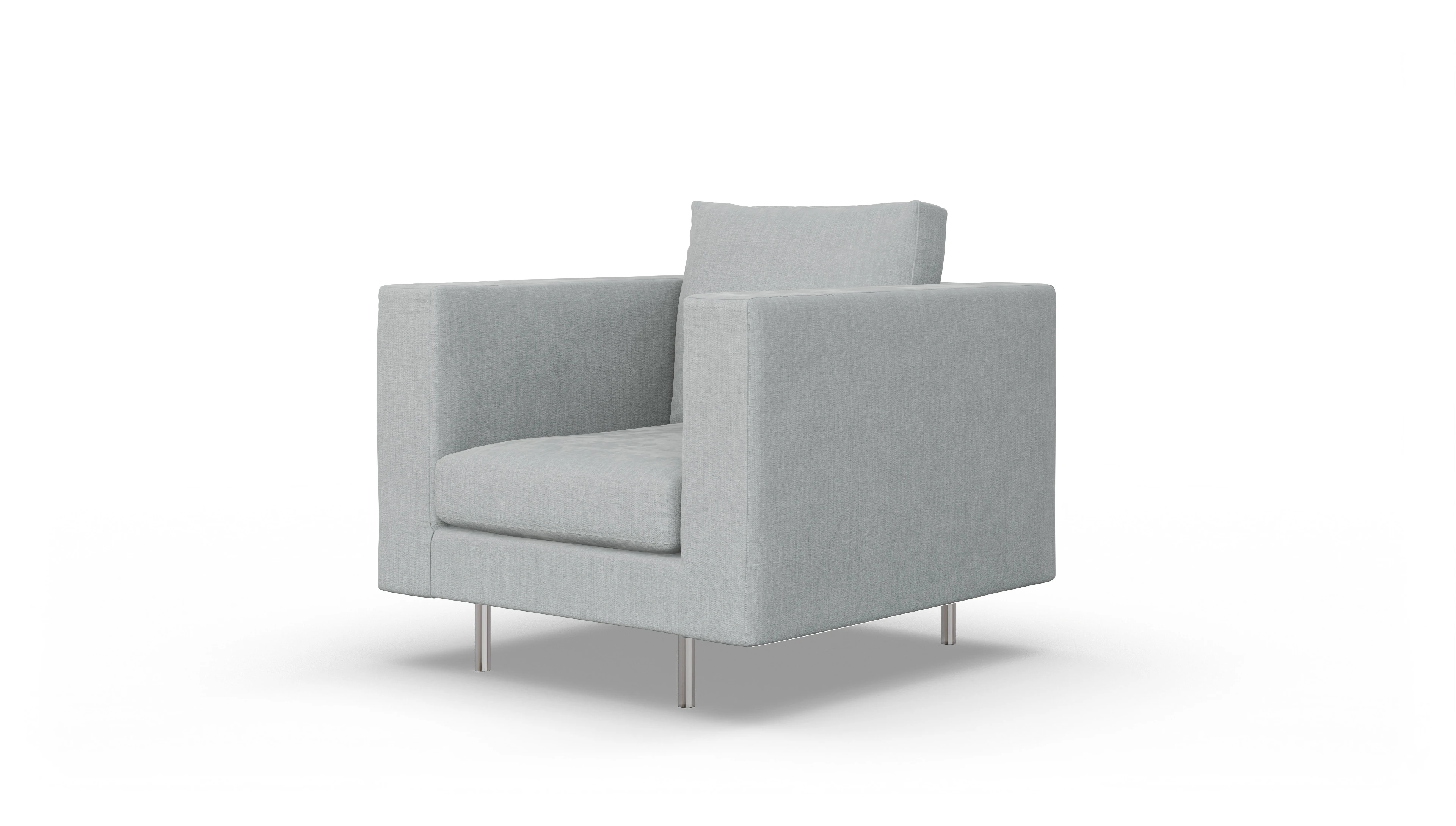 Design-Sessel Silea Ansicht des Produktes Silea Sessel in Stoff grau