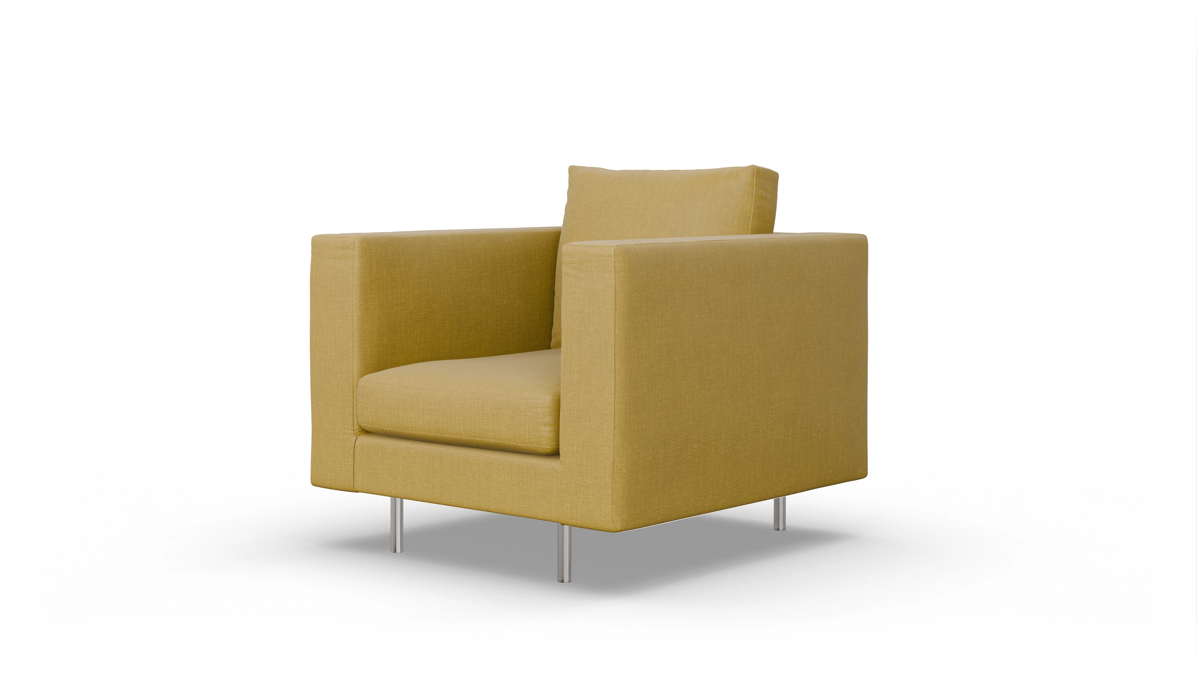 Design-Sessel Silea Ansicht des Produktes Silea Sessel in Stoff gelb