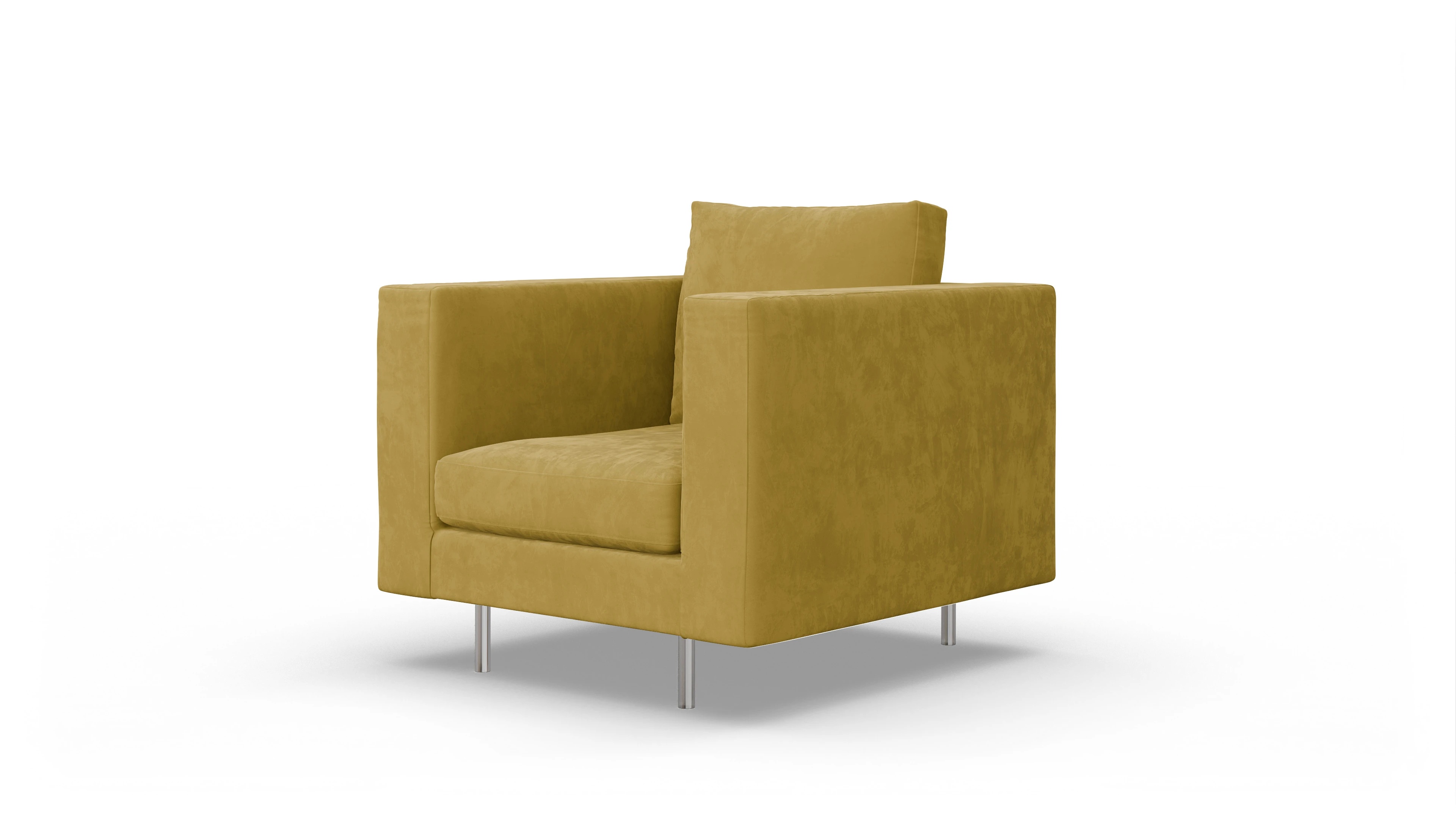 Design-Sessel Silea Ansicht des Produktes Silea Sessel in Samt gelb