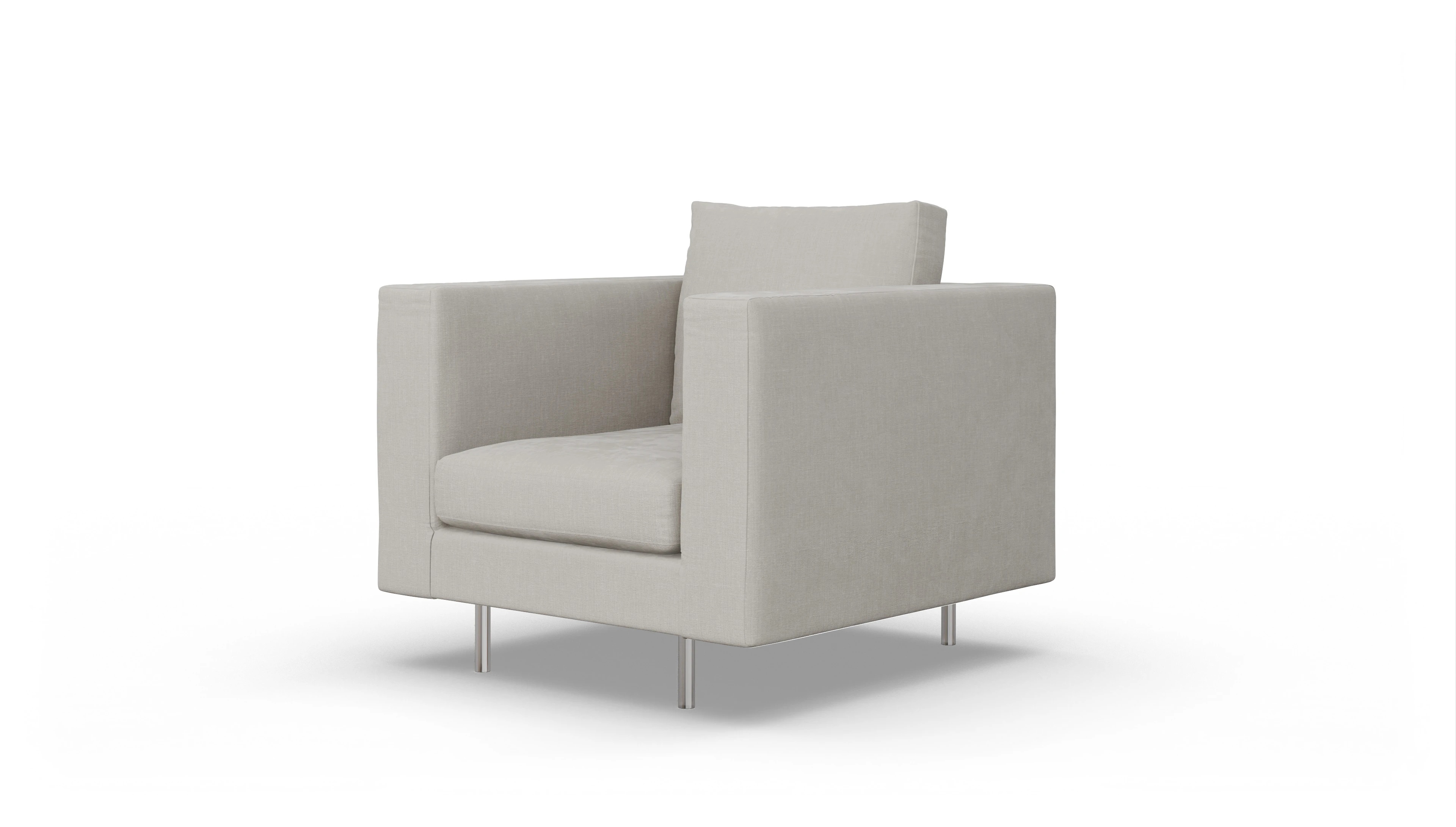 Design-Sessel Silea Ansicht des Produktes Silea Sessel in Stoff weiß