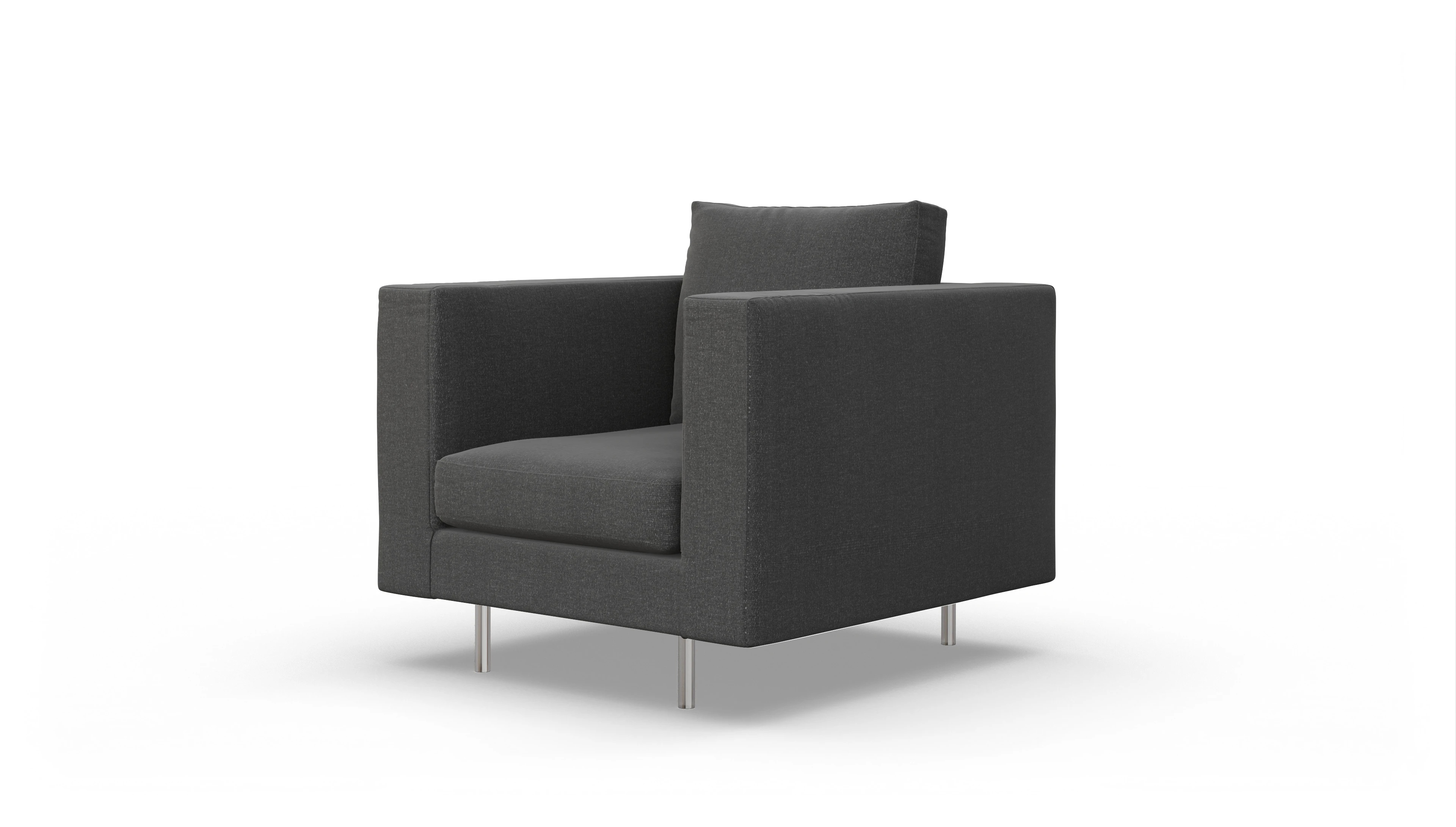 Design-Sessel Silea Ansicht des Produktes Silea Sessel in Stoff grau