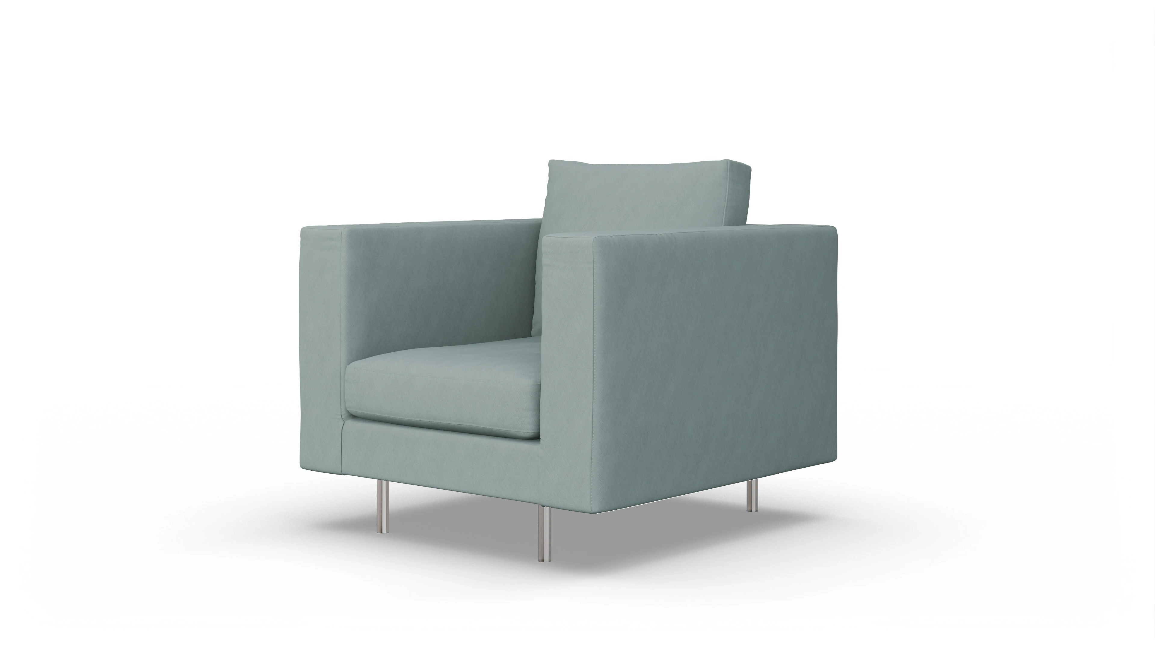 Design-Sessel Silea Ansicht des Produktes Silea Sessel in Stoff blau