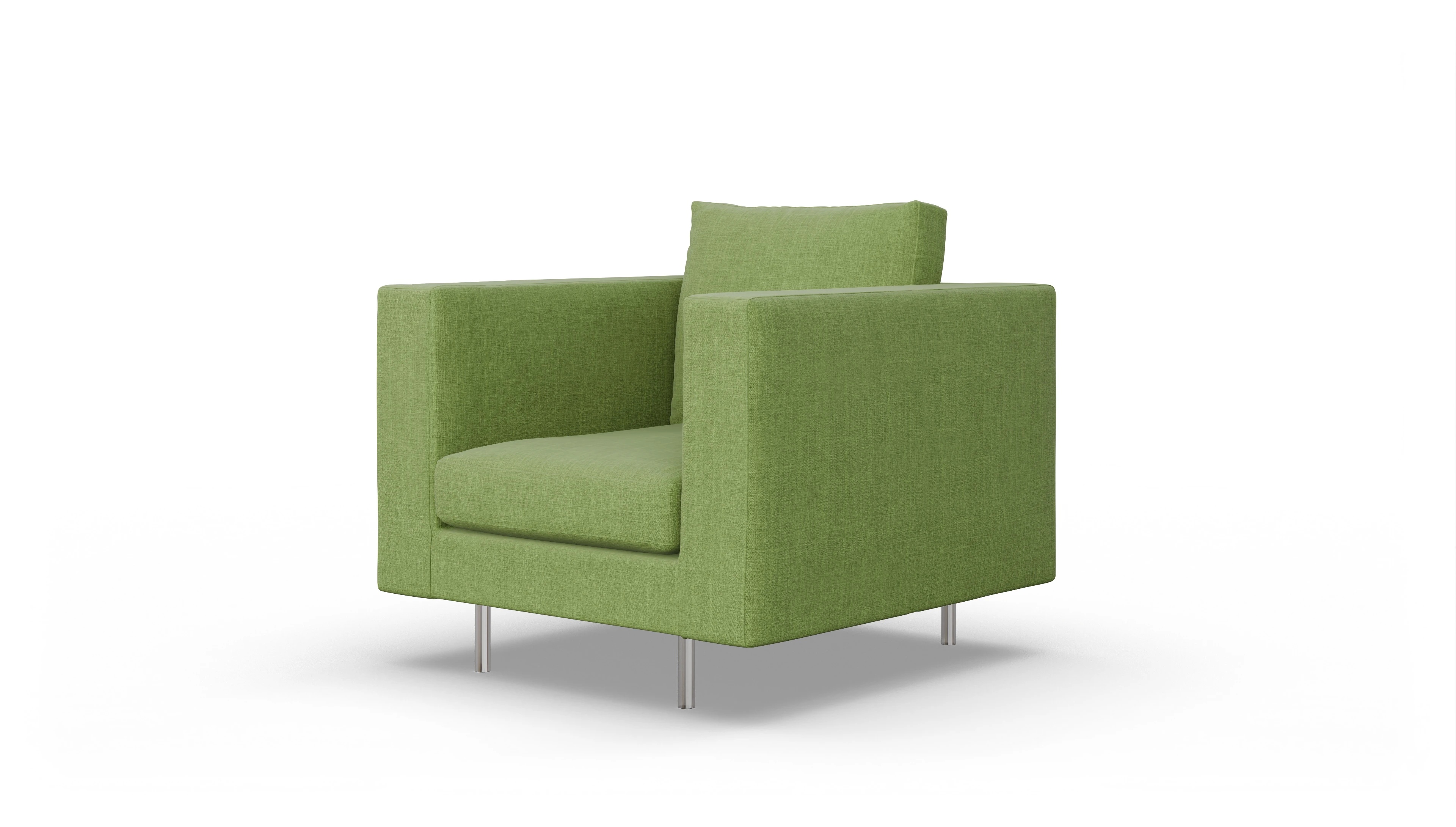 Design-Sessel Silea Ansicht des Produktes Silea Sessel in Stoff grün
