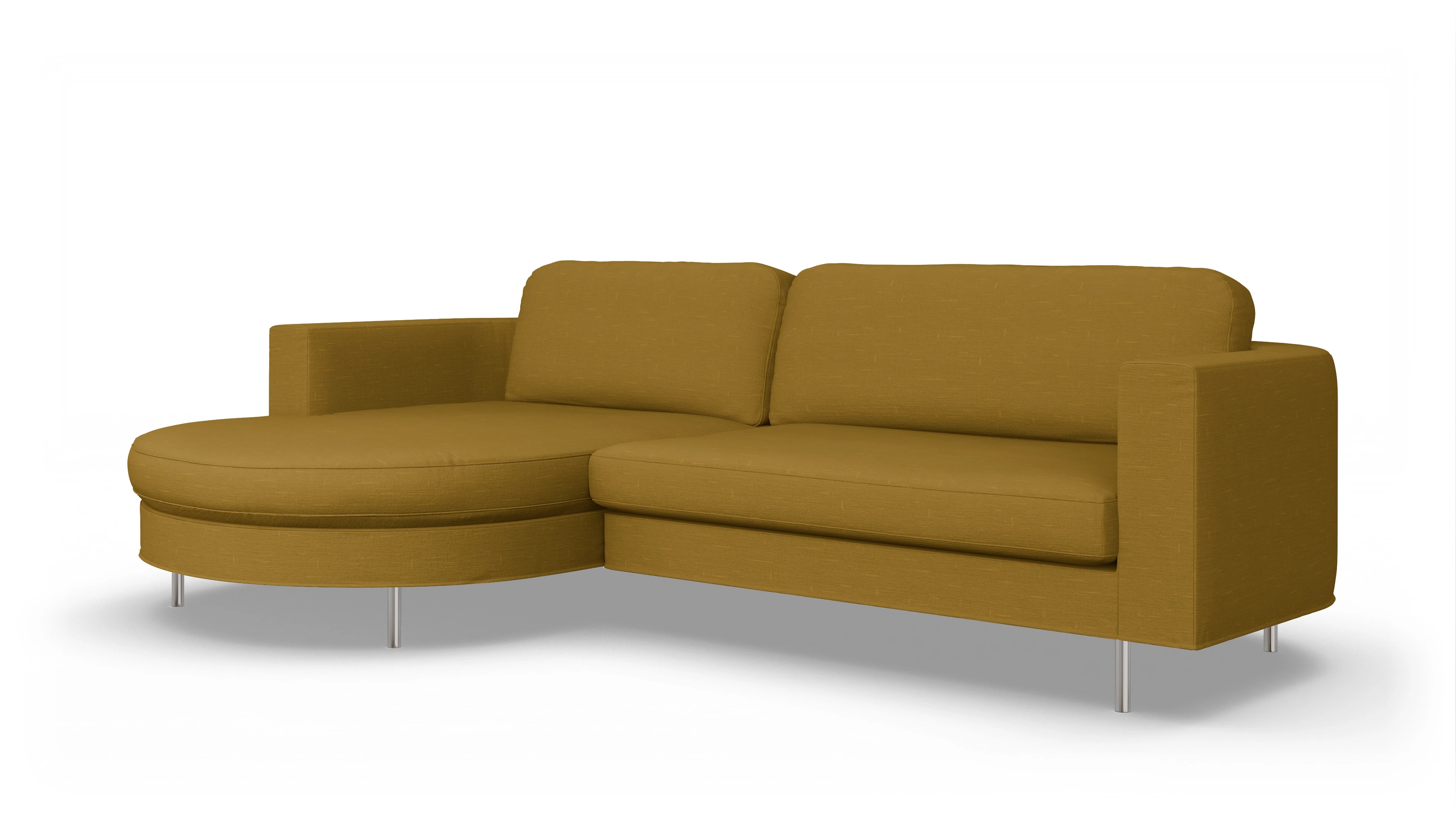 Ansicht des Produktes Girando Sofa mit Rec links in Stoff gelb
