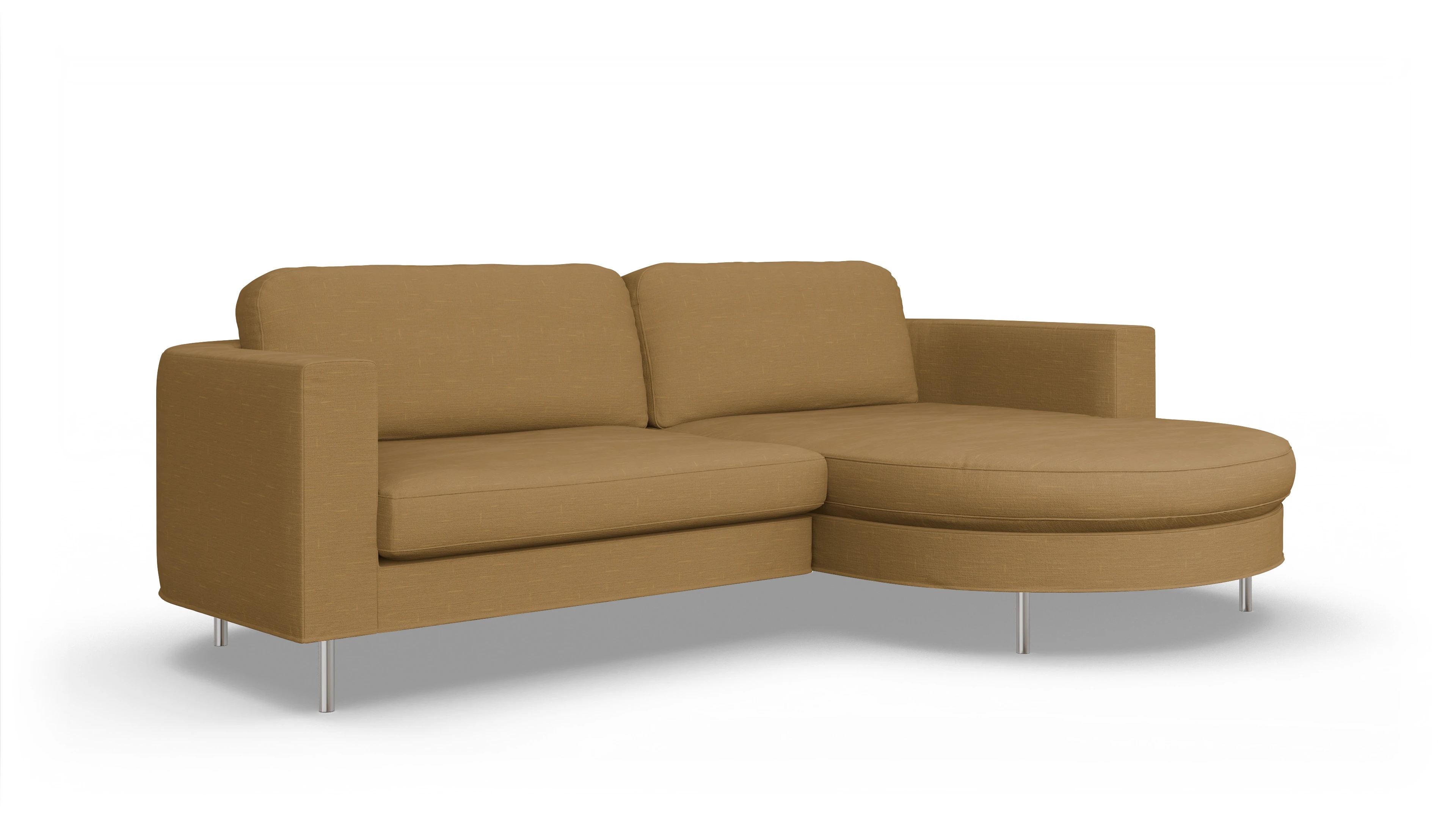 Ansicht des Produktes Girando Sofa mit Rec rechts in Stoff gelb