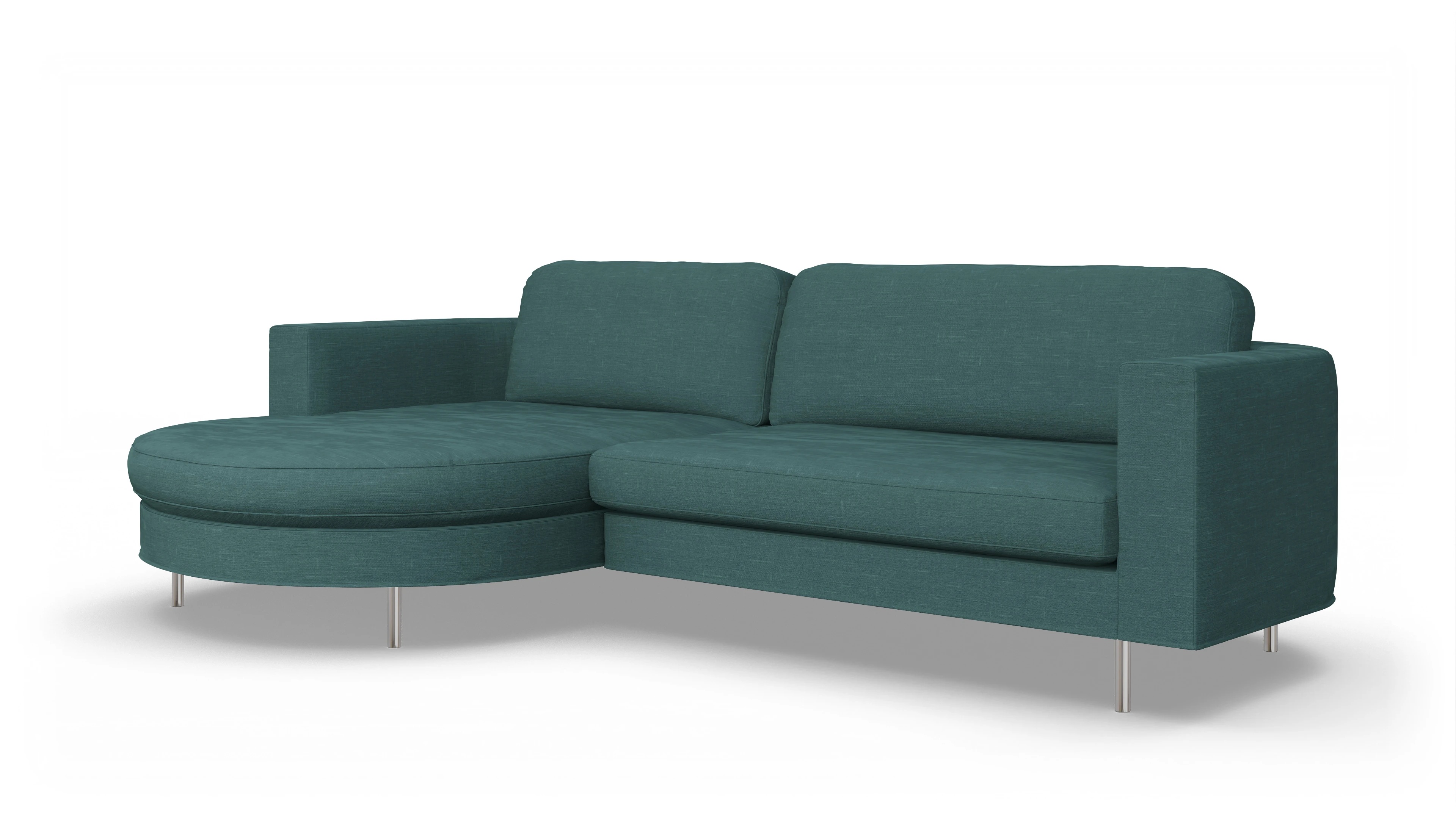 Ansicht des Produktes Girando Sofa mit Rec links in Stoff grün