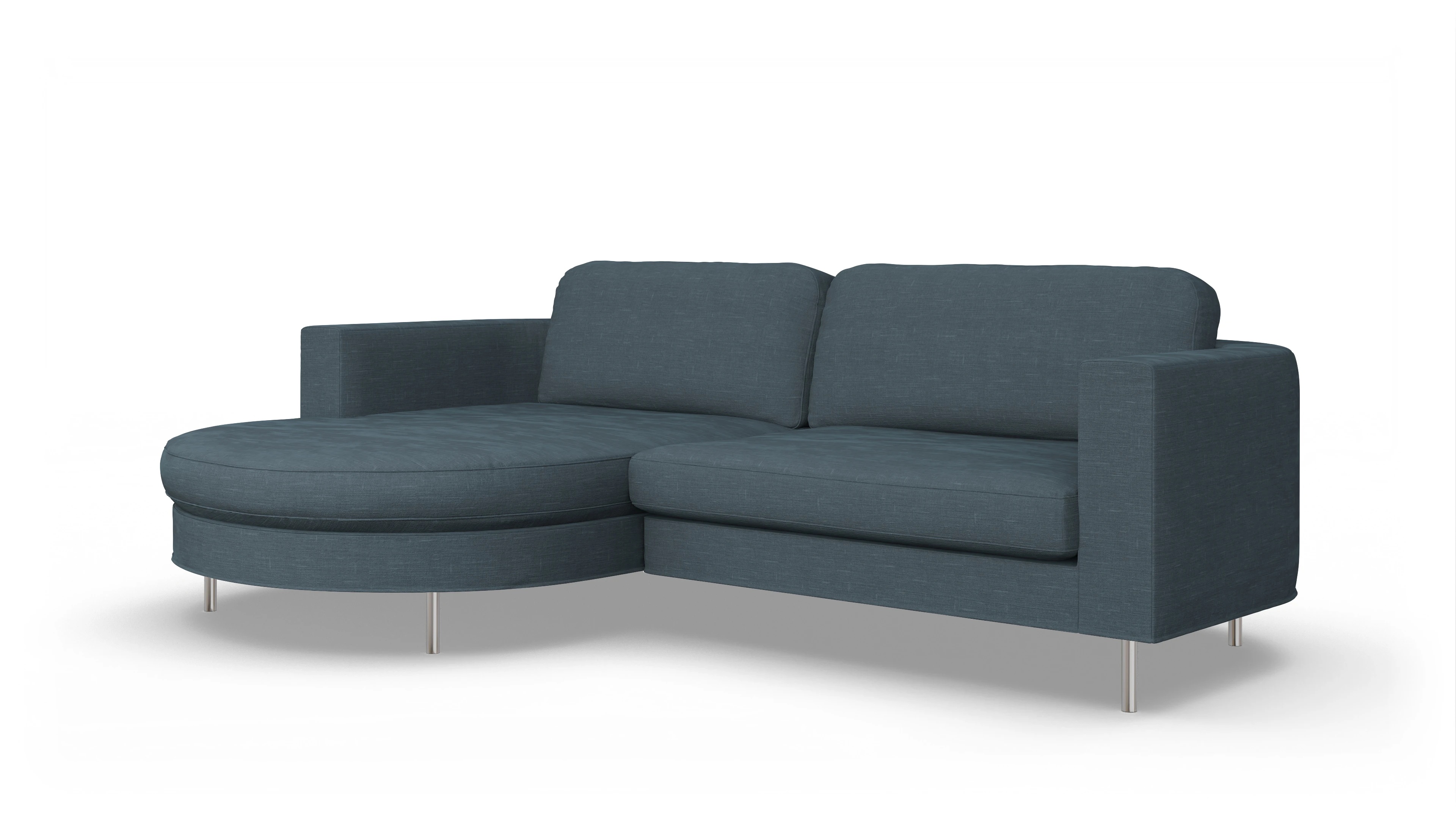 Ansicht des Produktes Girando Sofa mit Rec links in Stoff blau