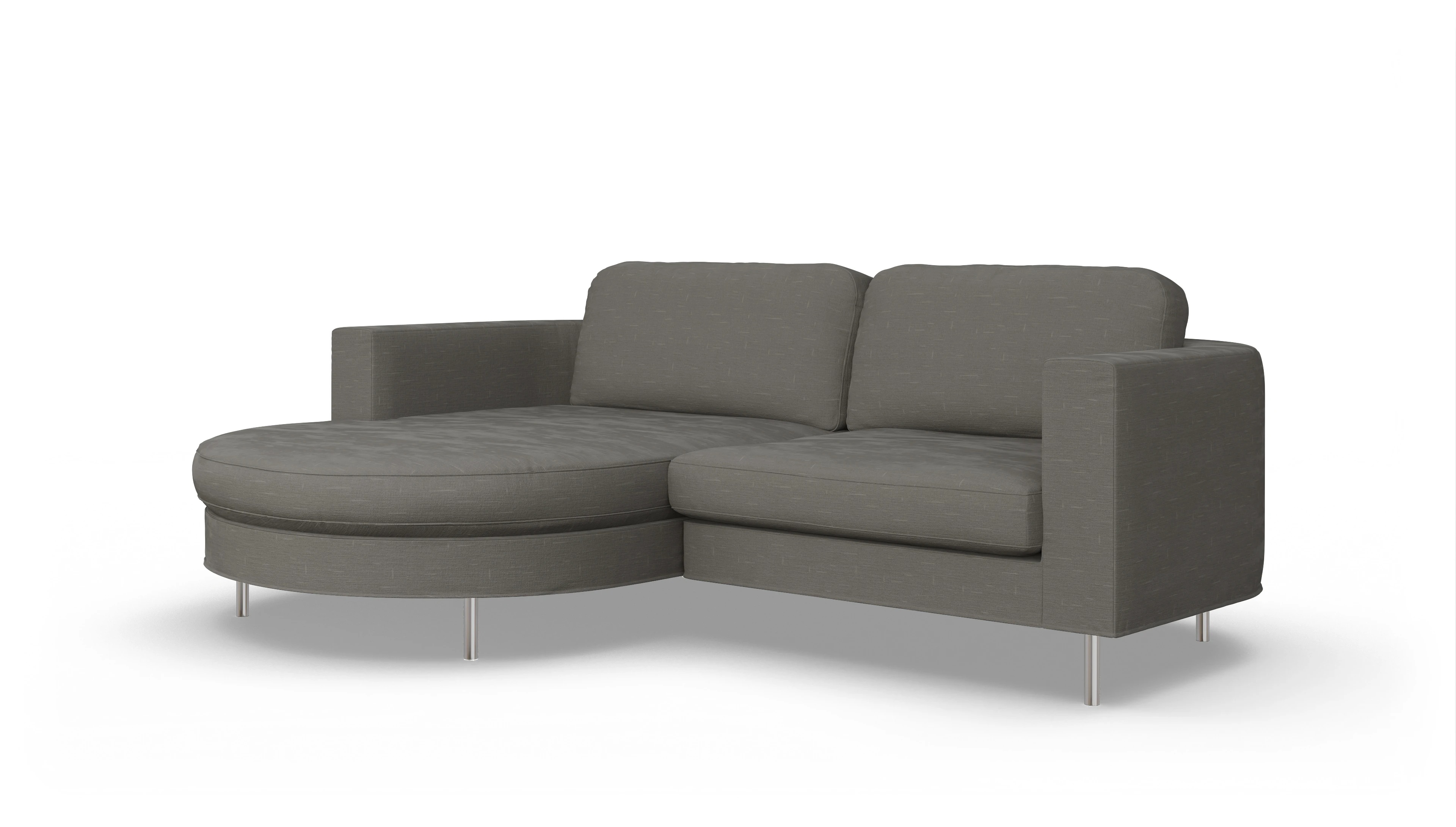 Ansicht des Produktes Girando Sofa mit Rec links in Stoff grau