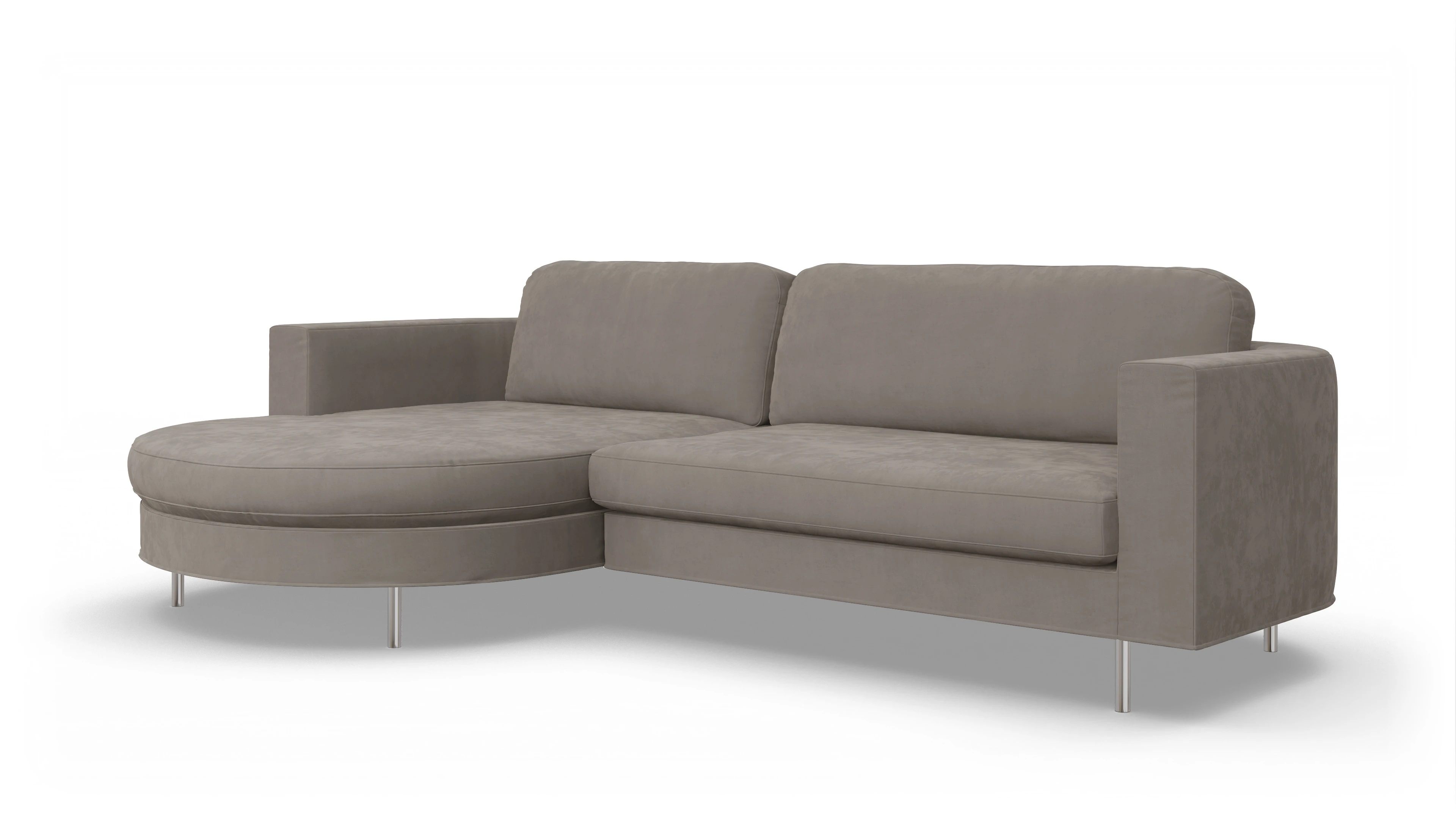 Ansicht des Produktes Girando Sofa mit Rec links in Samt braun