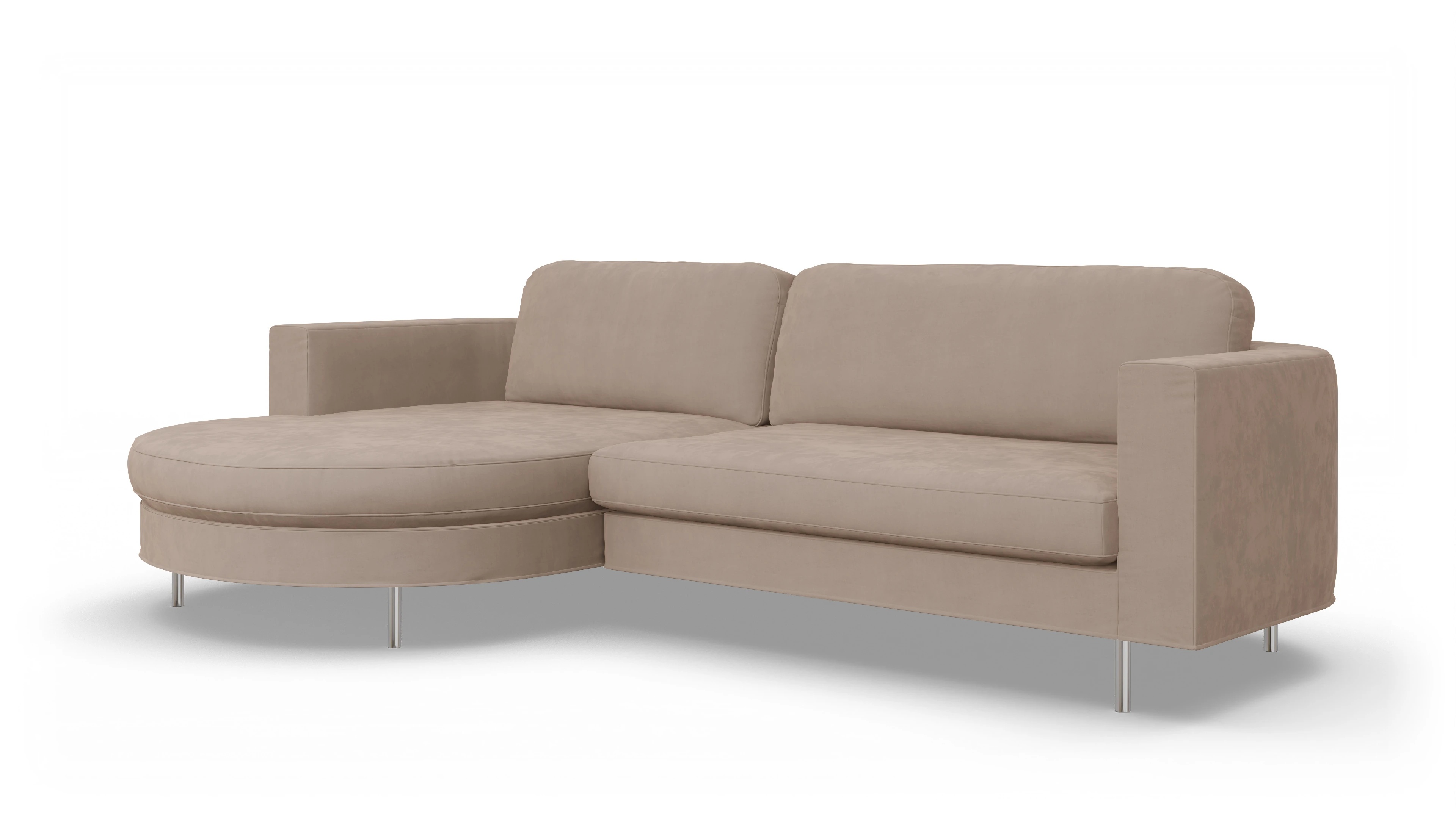 Ansicht des Produktes Girando Sofa mit Rec links in Samt beige