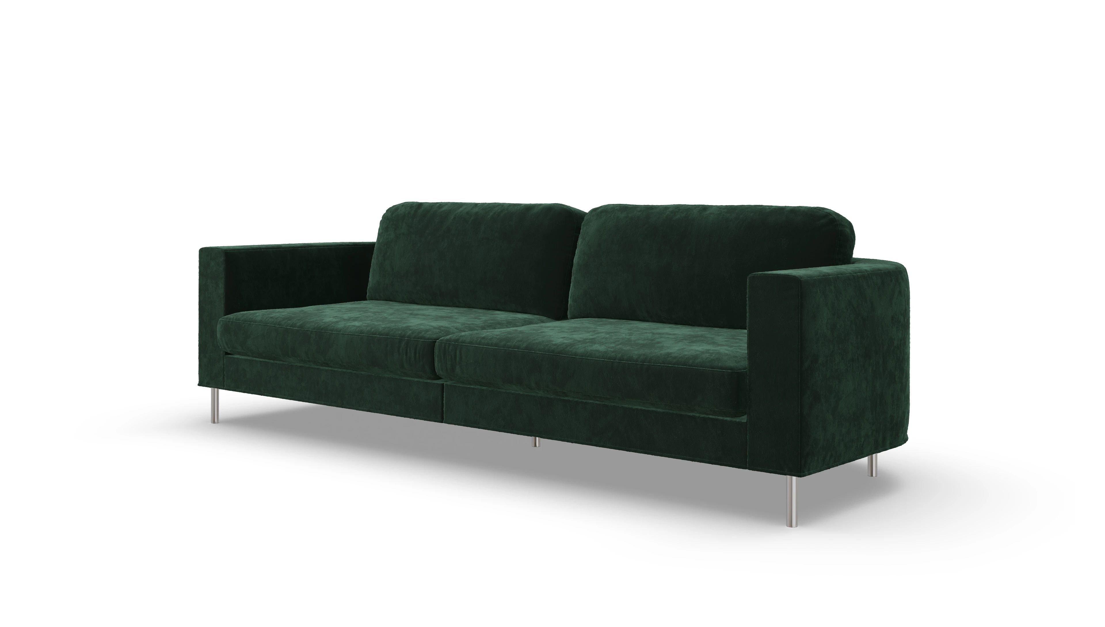 Designer-Stoffsofa Girando Ansicht des Produktes Girando 3,5-Sitzer in Samt grün
