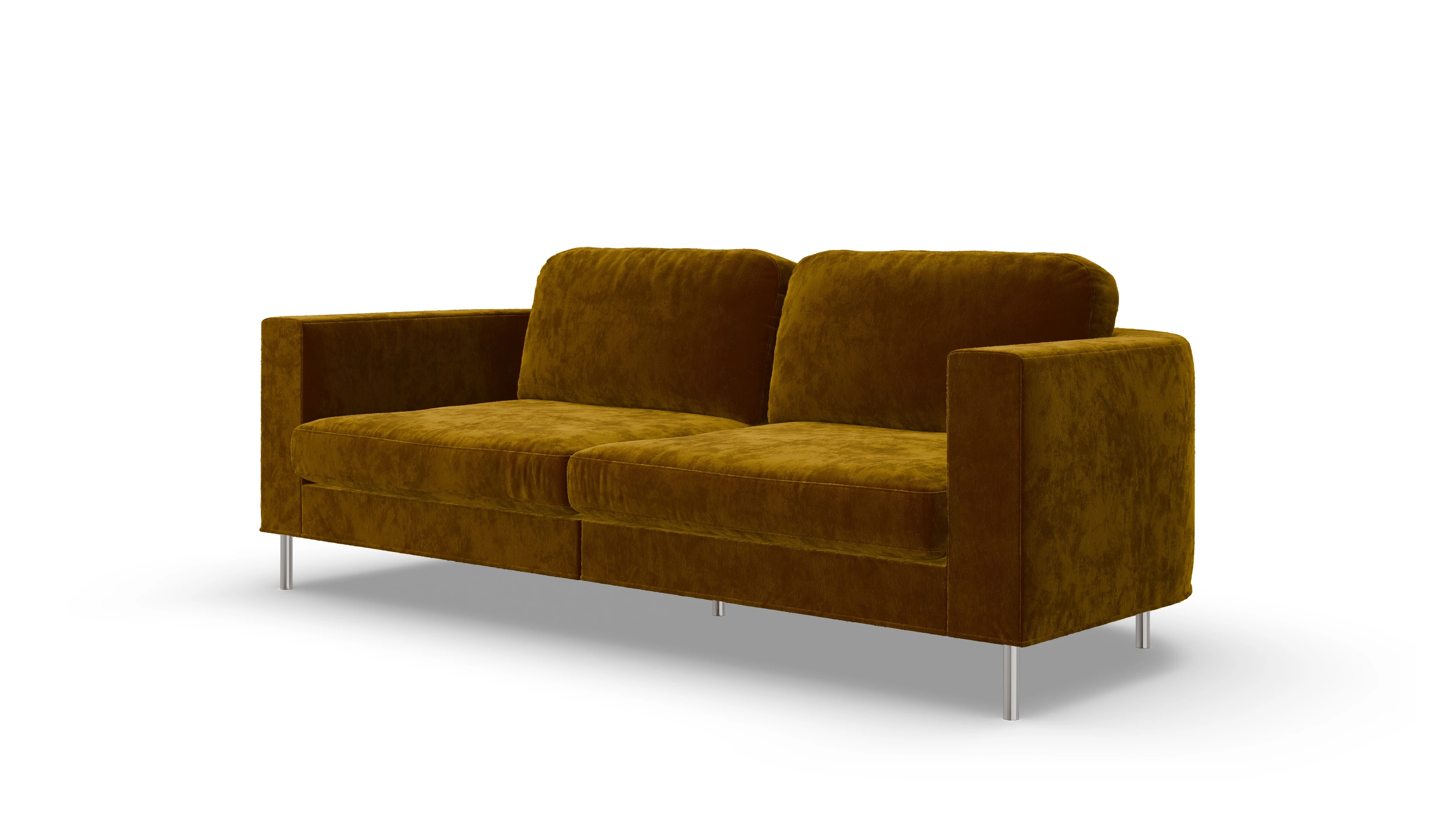 Designer-Stoffsofa Girando Ansicht des Produktes Girando 3-Sitzer in Samt gelb